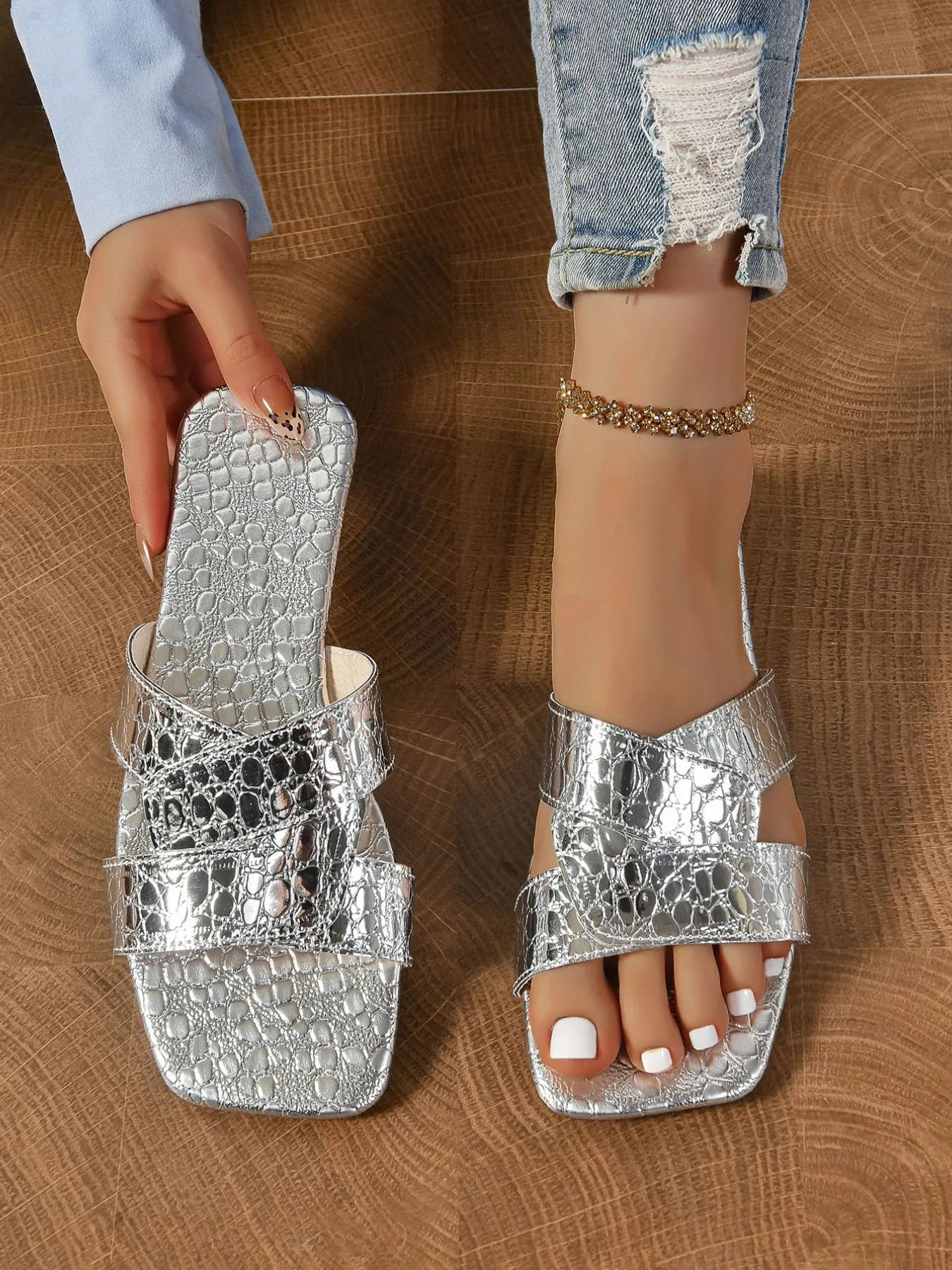 Cutout Open Toe Flats Slippers - Flip Flop Dynasty