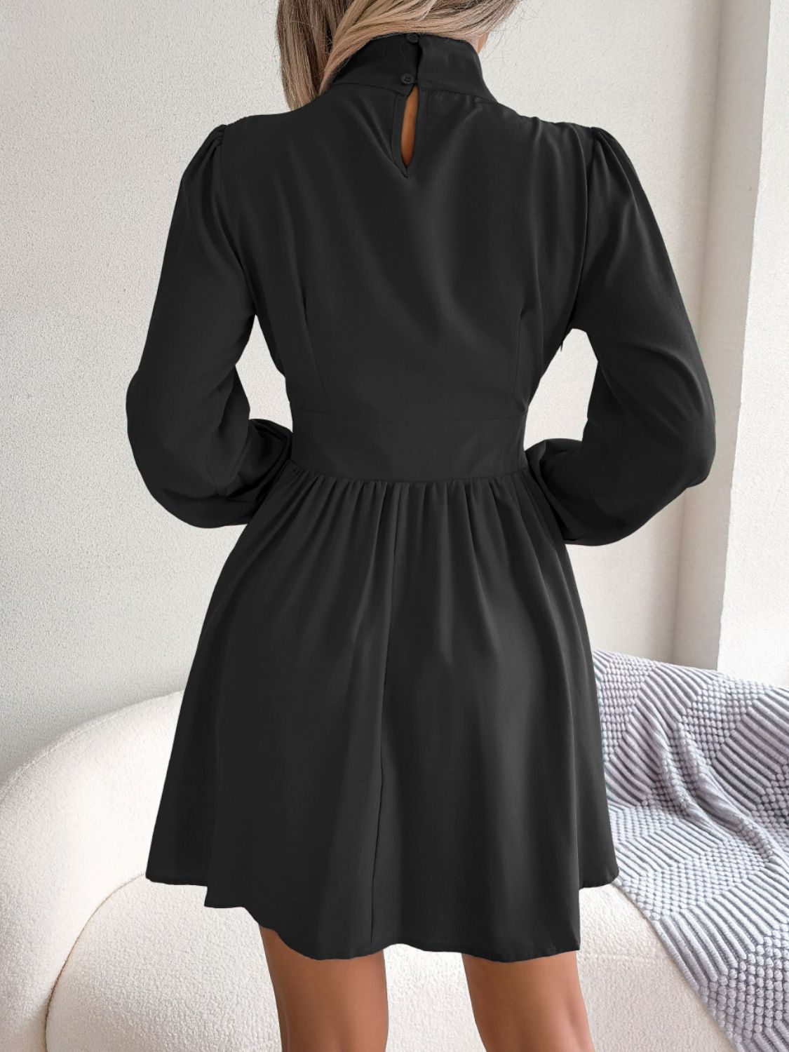 Cutout Turtleneck A - Line Mini Dress - Flip Flop Dynasty