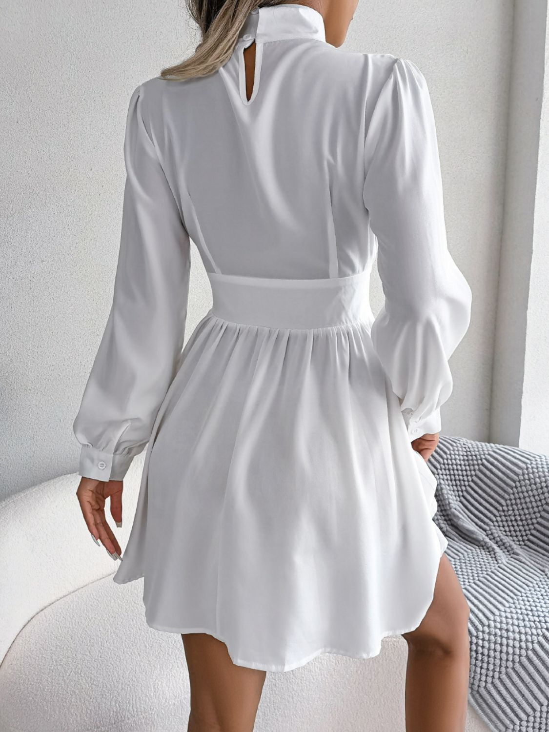 Cutout Turtleneck A - Line Mini Dress - Flip Flop Dynasty