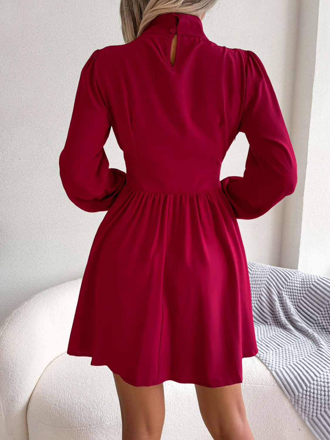 Cutout Turtleneck A - Line Mini Dress - Flip Flop Dynasty