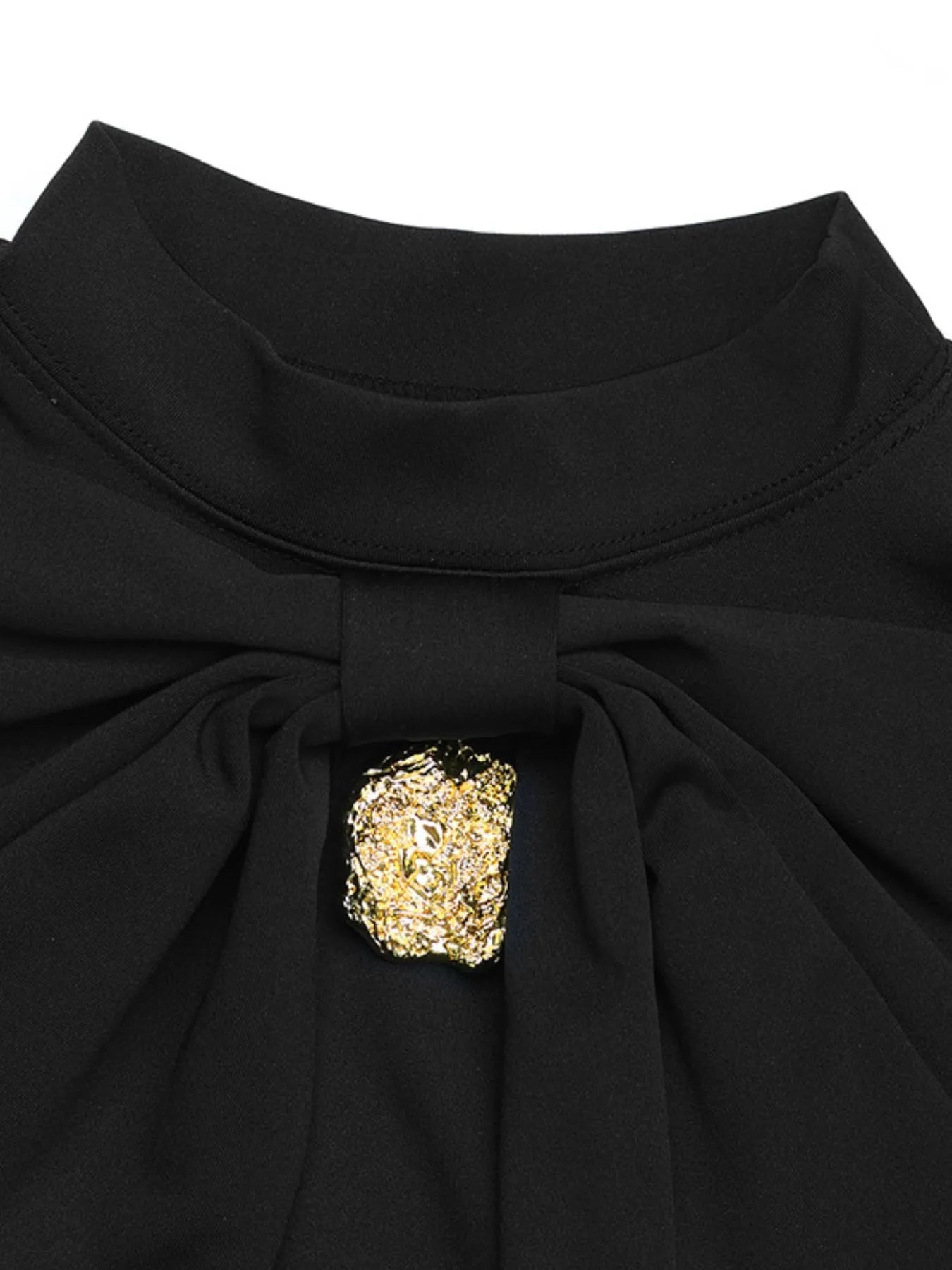 Decorative Button Mock Neck Long Sleeve Mini Dress - Flip Flop Dynasty