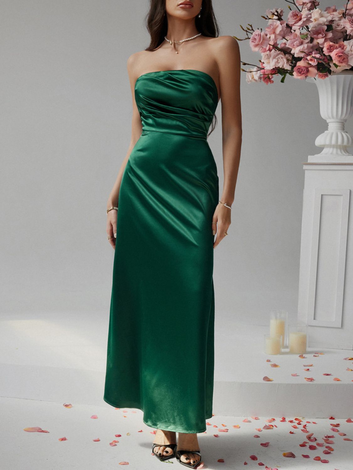 Devine Ruched Tube Maxi Dress - Flip Flop Dynasty
