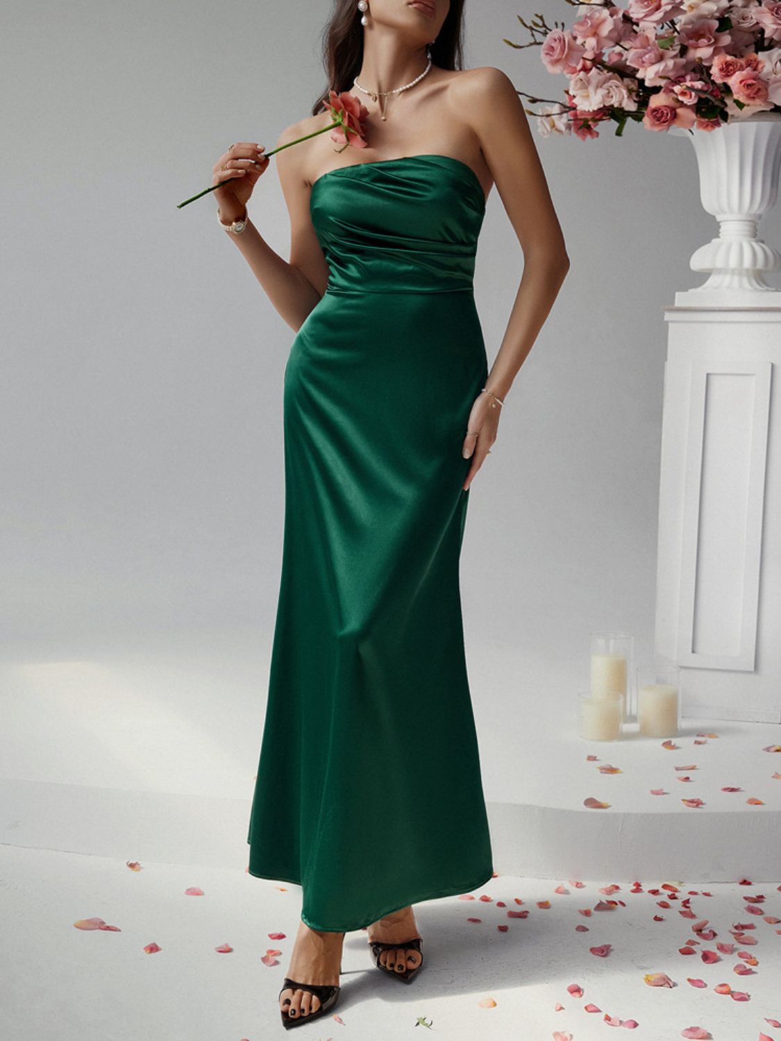 Devine Ruched Tube Maxi Dress - Flip Flop Dynasty