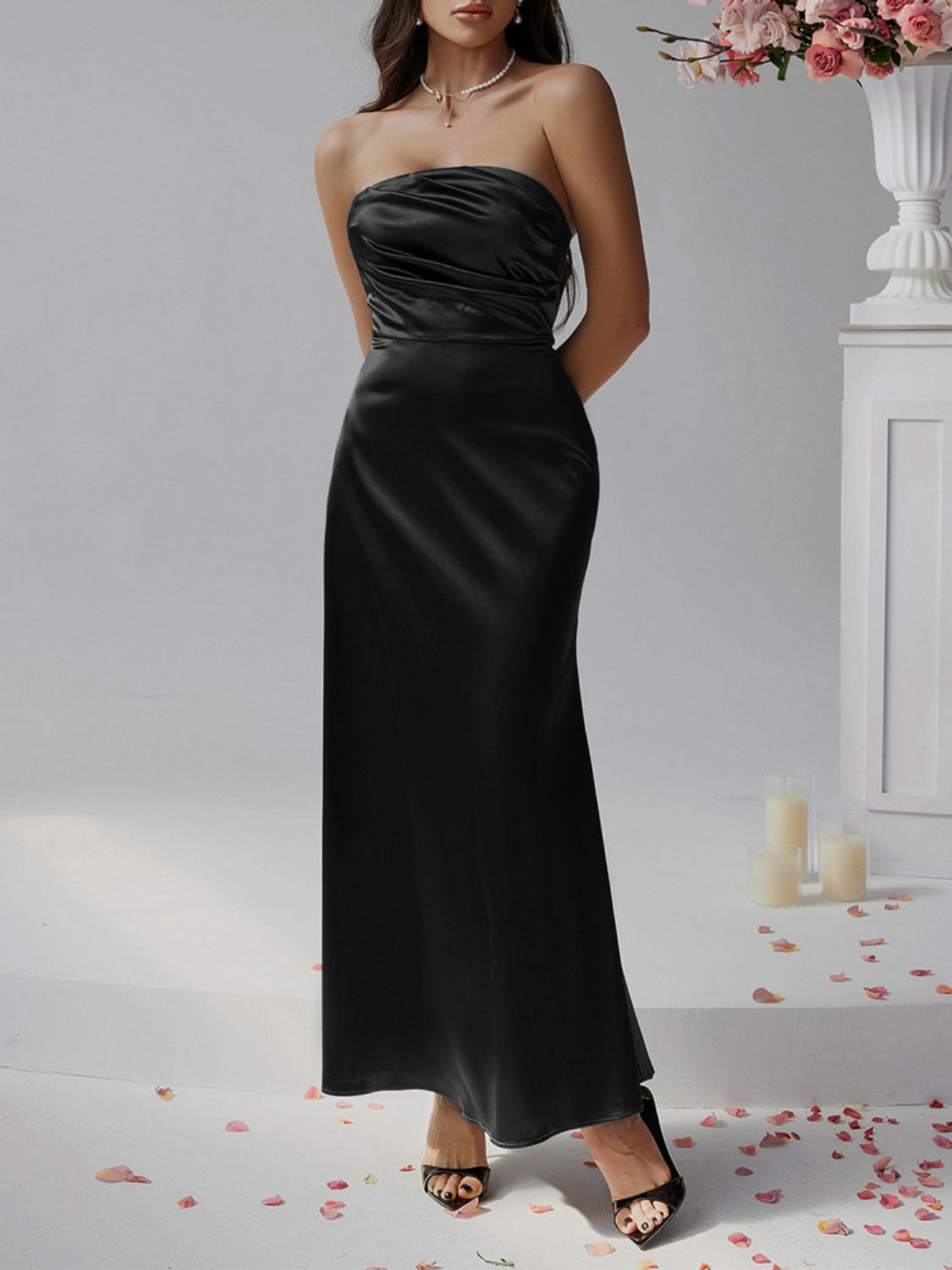 Devine Ruched Tube Maxi Dress - Flip Flop Dynasty