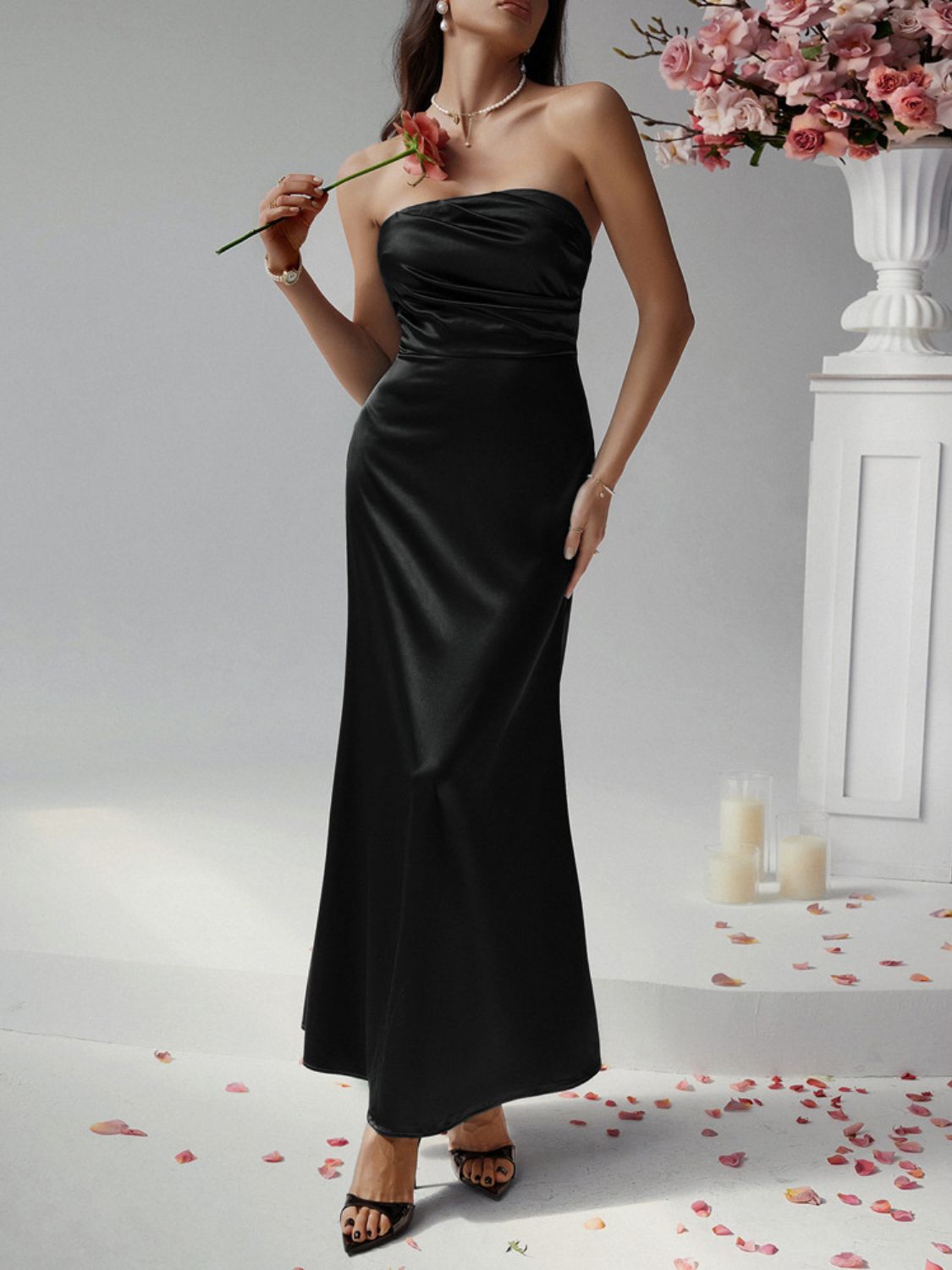 Devine Ruched Tube Maxi Dress - Flip Flop Dynasty