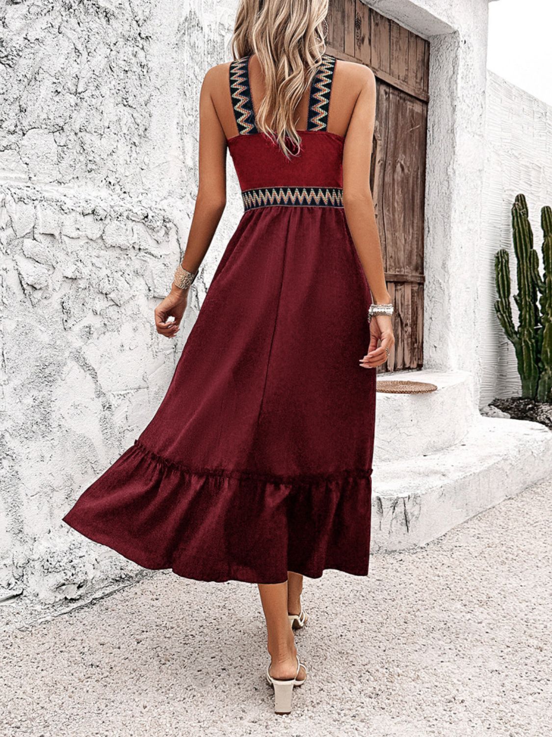 Devine Ruffled Slit Sleeveless Midi Dress - Flip Flop Dynasty