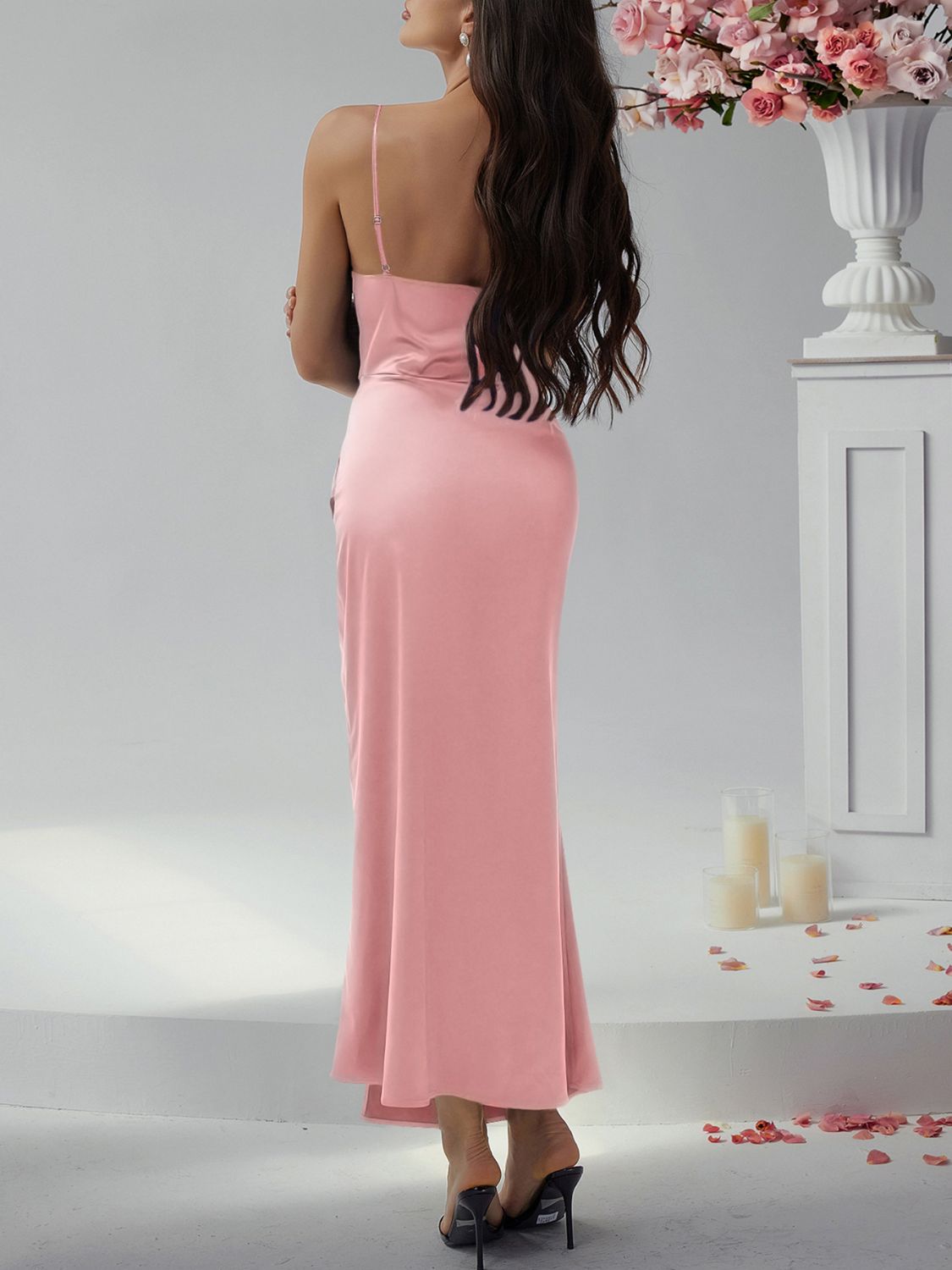 Devine Slit Ruched Maxi Cami Dress - Flip Flop Dynasty