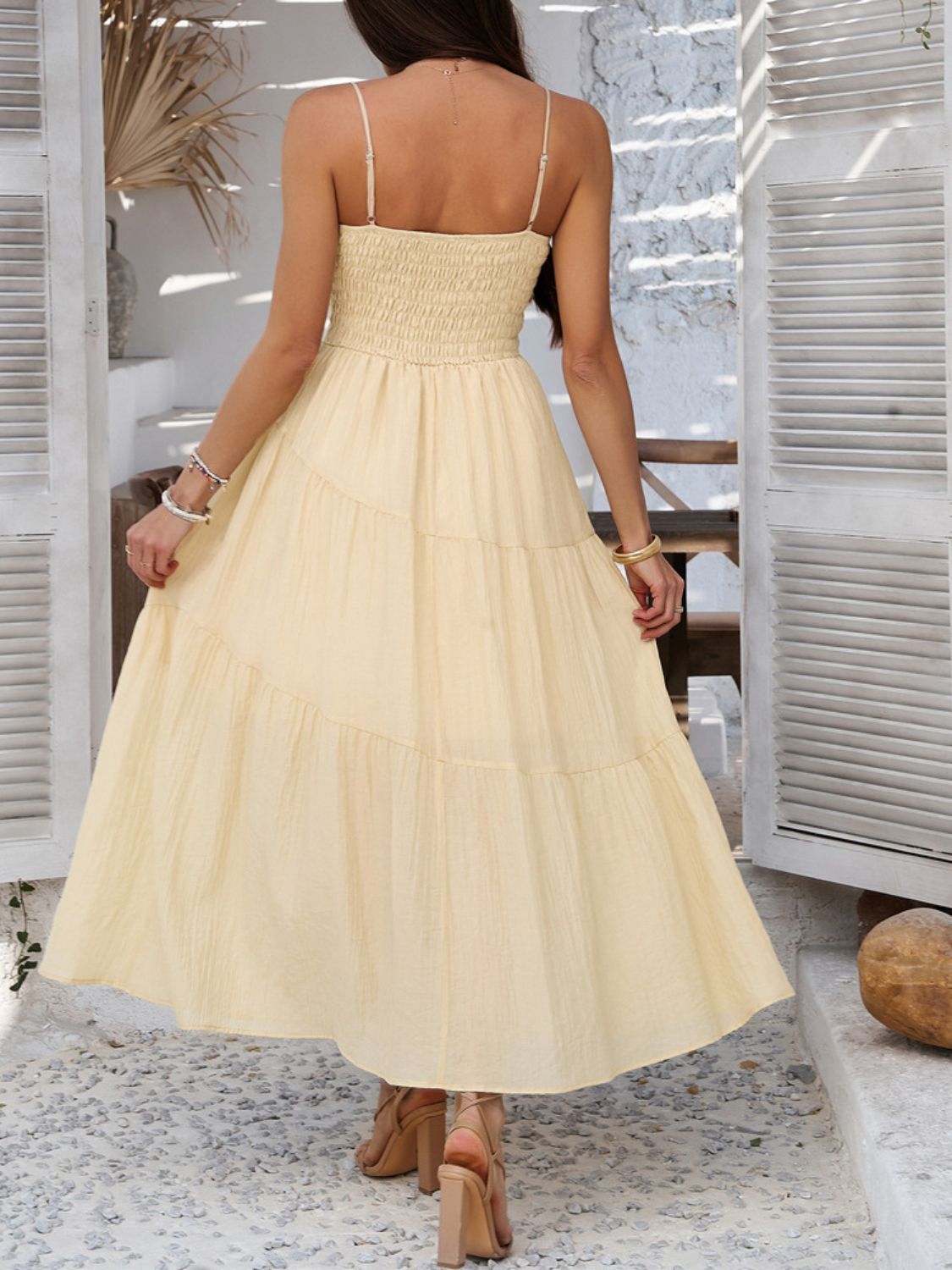 Devine Smocked Tiered Maxi Cami Dress - Flip Flop Dynasty