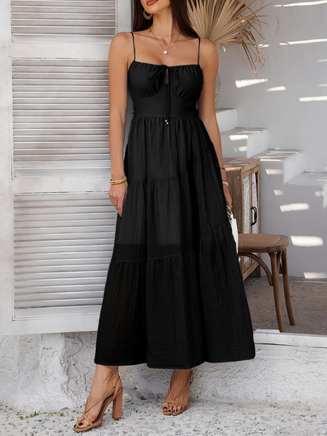 Devine Smocked Tiered Maxi Cami Dress - Flip Flop Dynasty