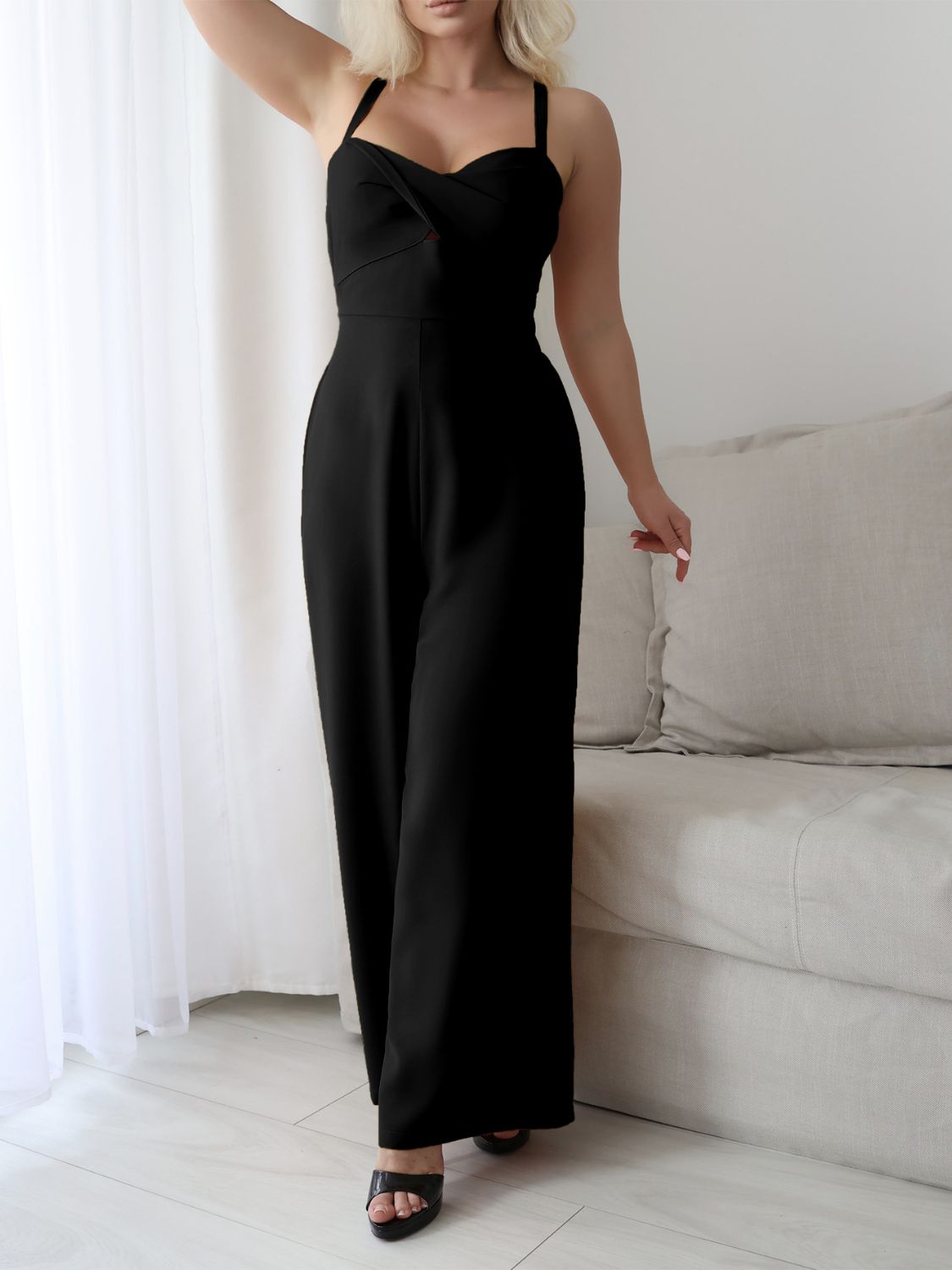 Devine Tie Back Backless Crisscross Jumpsuit - Flip Flop Dynasty