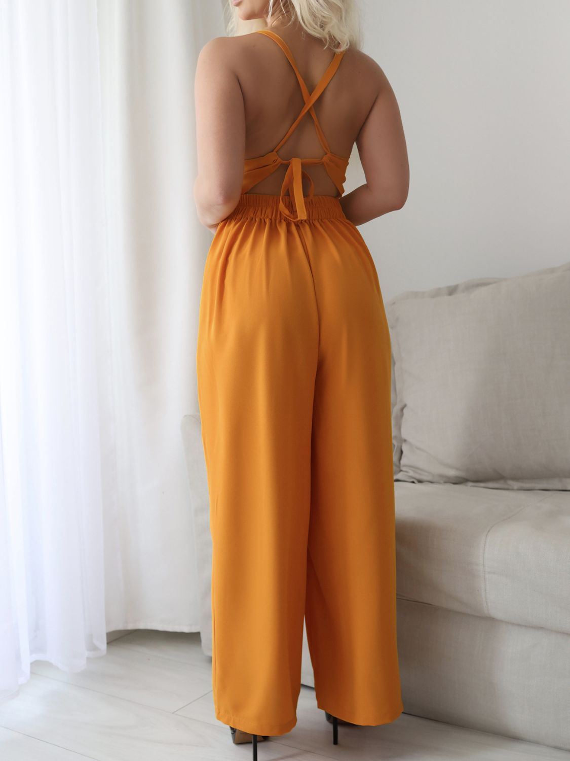 Devine Tie Back Backless Crisscross Jumpsuit - Flip Flop Dynasty