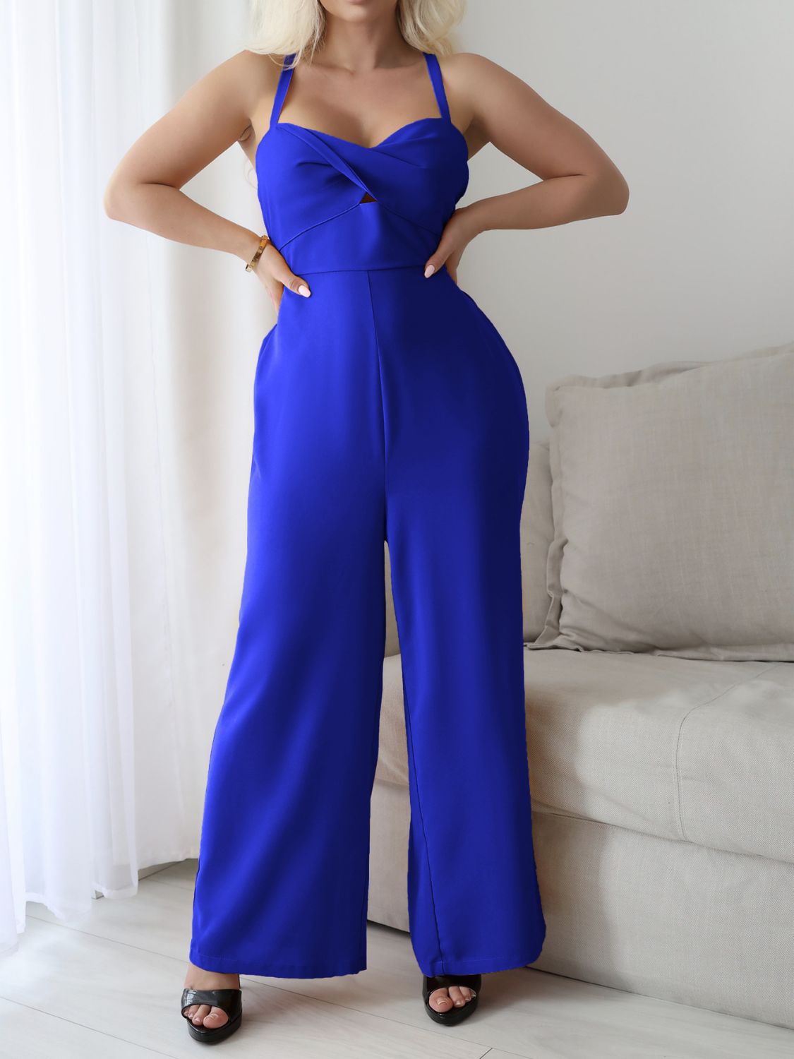 Devine Tie Back Backless Crisscross Jumpsuit - Flip Flop Dynasty
