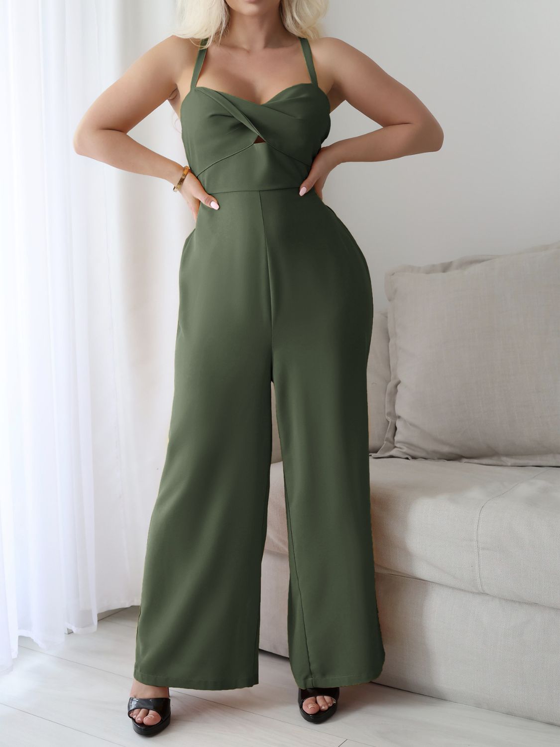 Devine Tie Back Backless Crisscross Jumpsuit - Flip Flop Dynasty