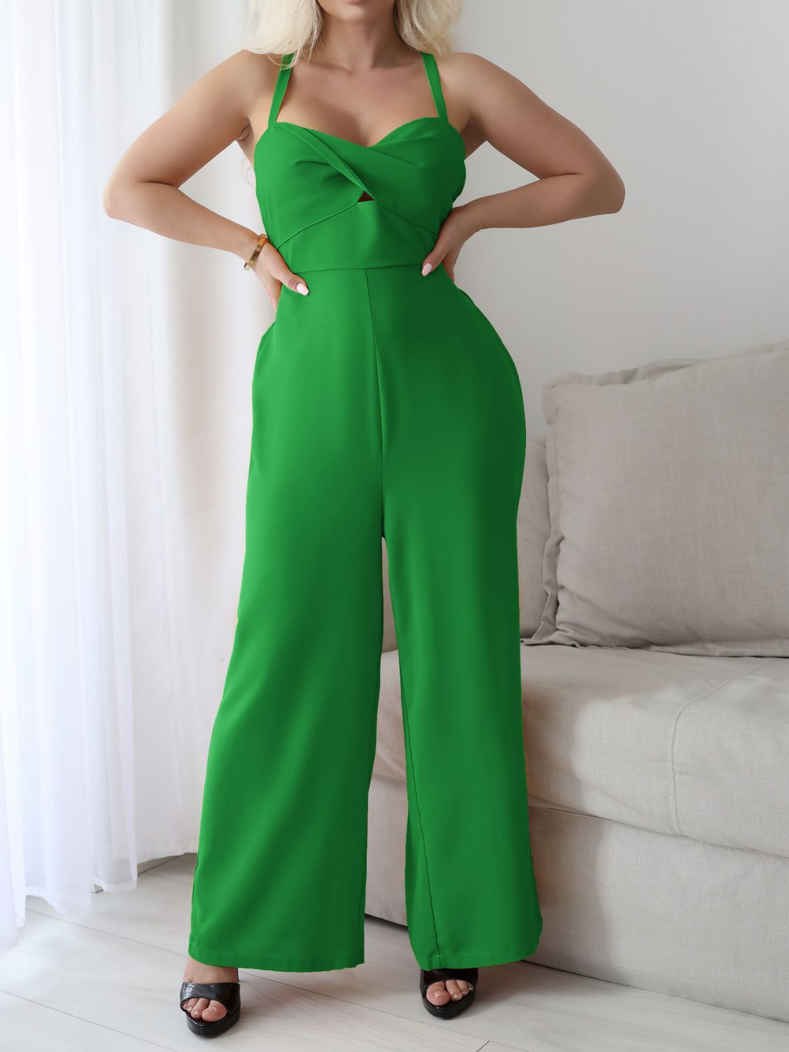 Devine Tie Back Backless Crisscross Jumpsuit - Flip Flop Dynasty