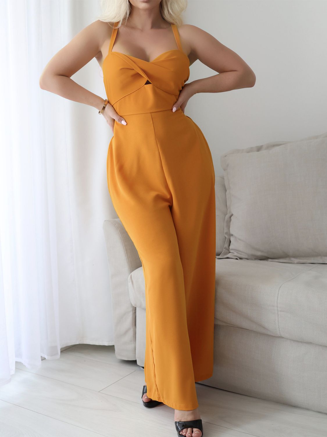 Devine Tie Back Backless Crisscross Jumpsuit - Flip Flop Dynasty