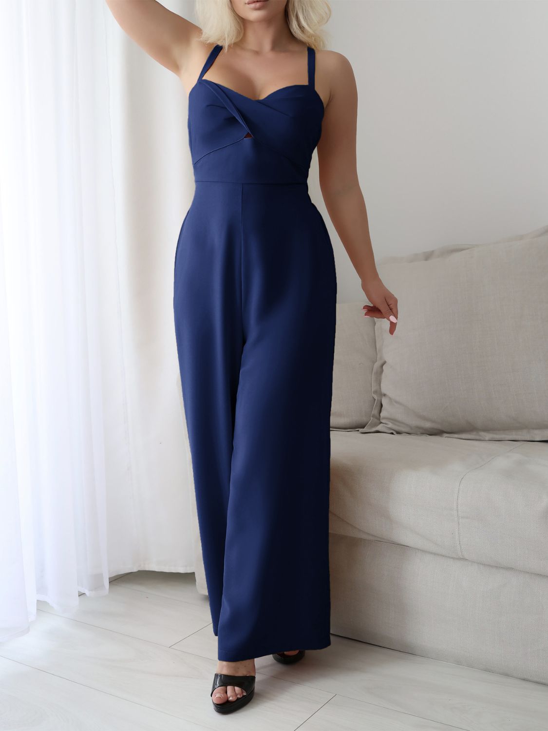 Devine Tie Back Backless Crisscross Jumpsuit - Flip Flop Dynasty