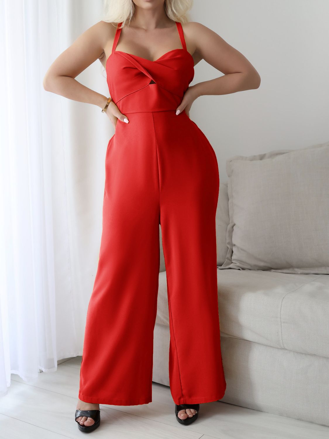 Devine Tie Back Backless Crisscross Jumpsuit - Flip Flop Dynasty