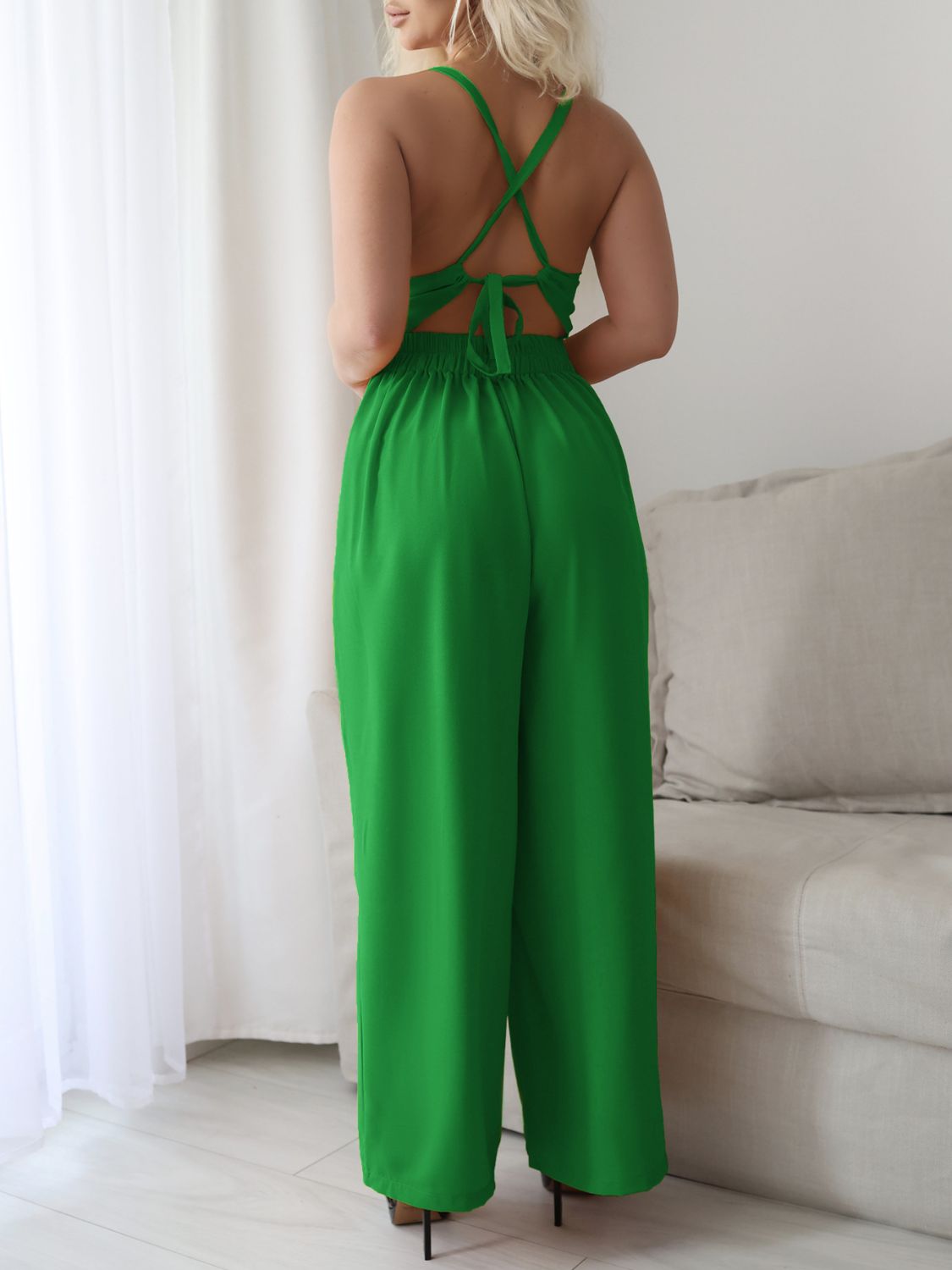 Devine Tie Back Backless Crisscross Jumpsuit - Flip Flop Dynasty