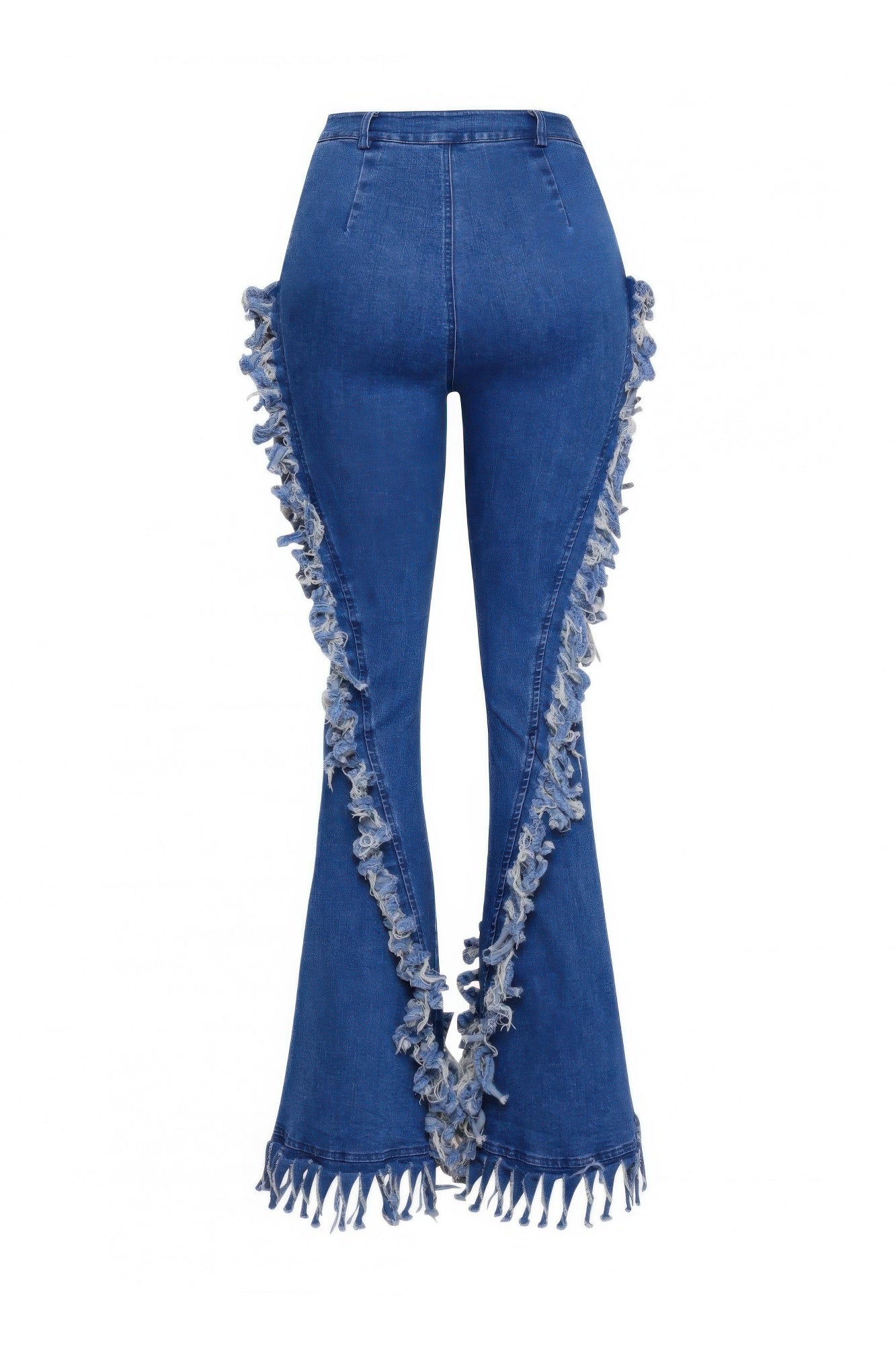 Distressed Fringe Denim Flared Pant - Flip Flop Dynasty