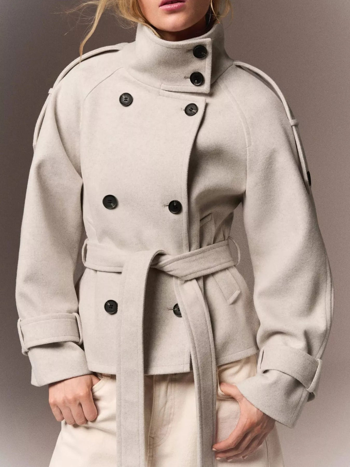 Double-Breasted Belted Outerwear - Flip Flop Dynasty