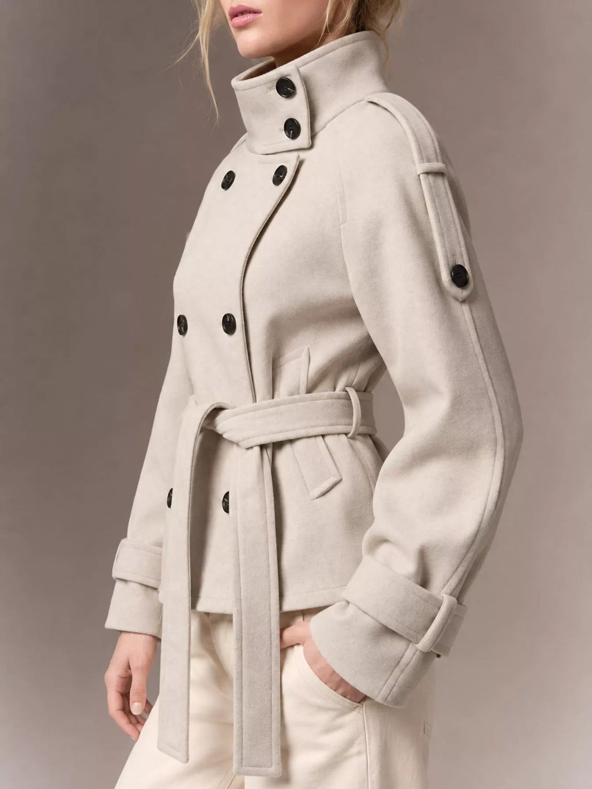 Double-Breasted Belted Outerwear - Flip Flop Dynasty