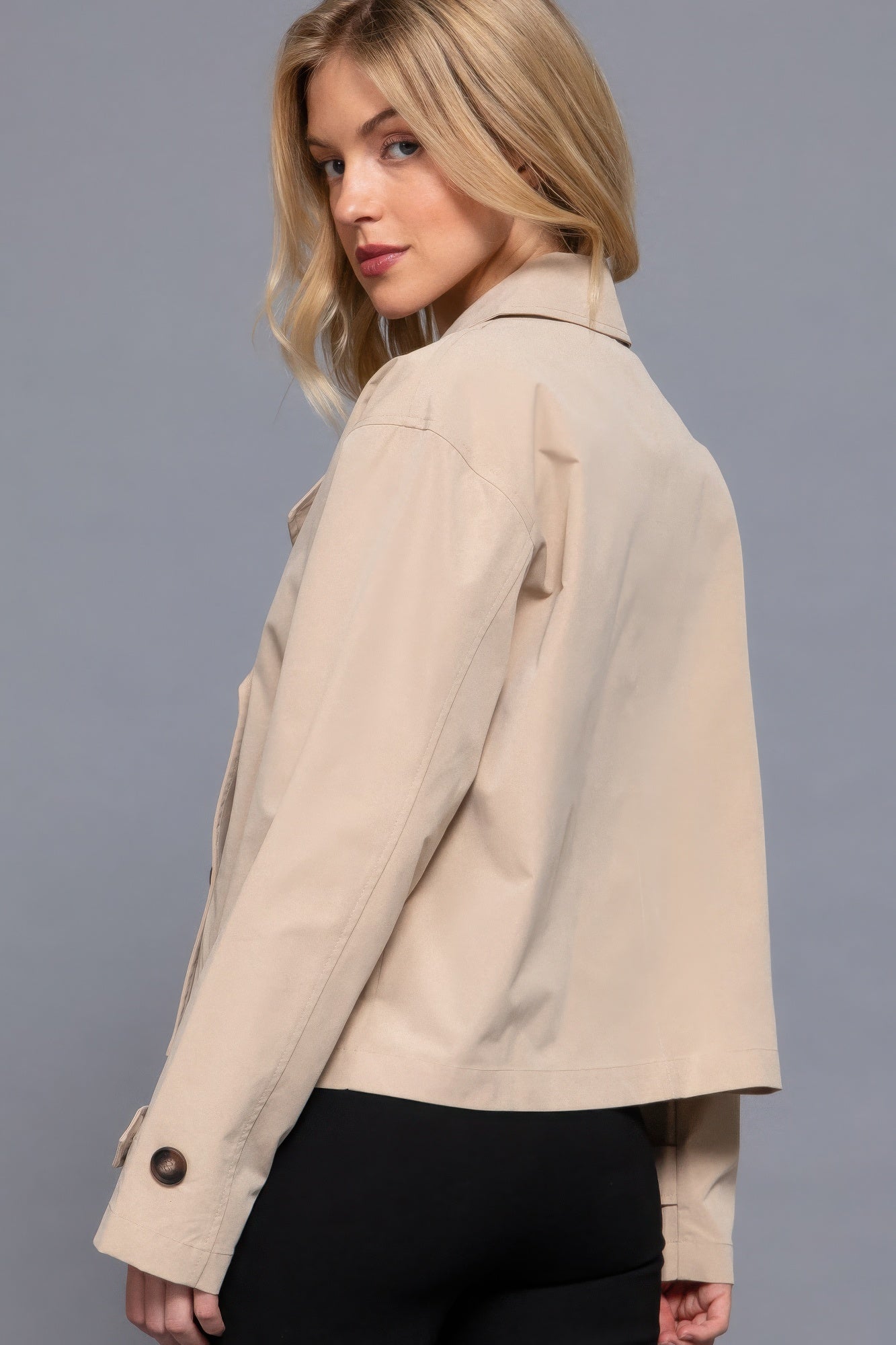 Double Breasted Short Trench Jacket - Flip Flop Dynasty
