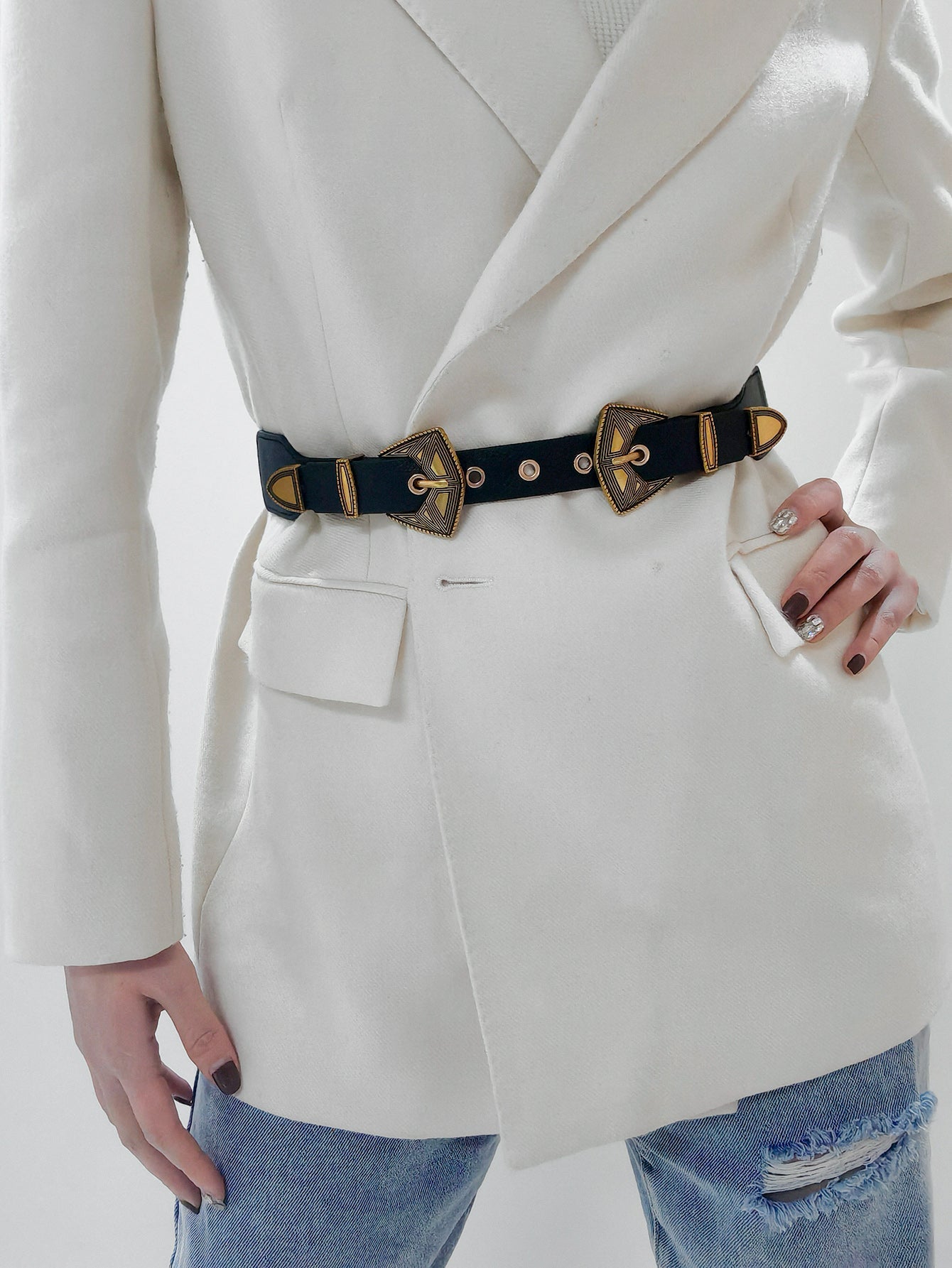 Double Buckle PU Leather Belt - Flip Flop Dynasty