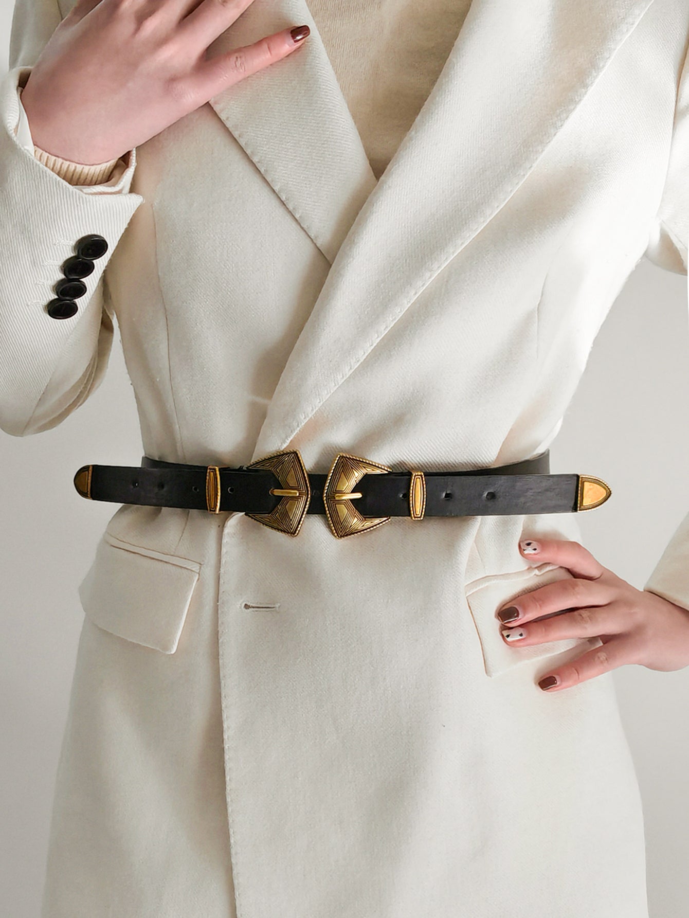 Double Buckle PU Leather Belt - Flip Flop Dynasty