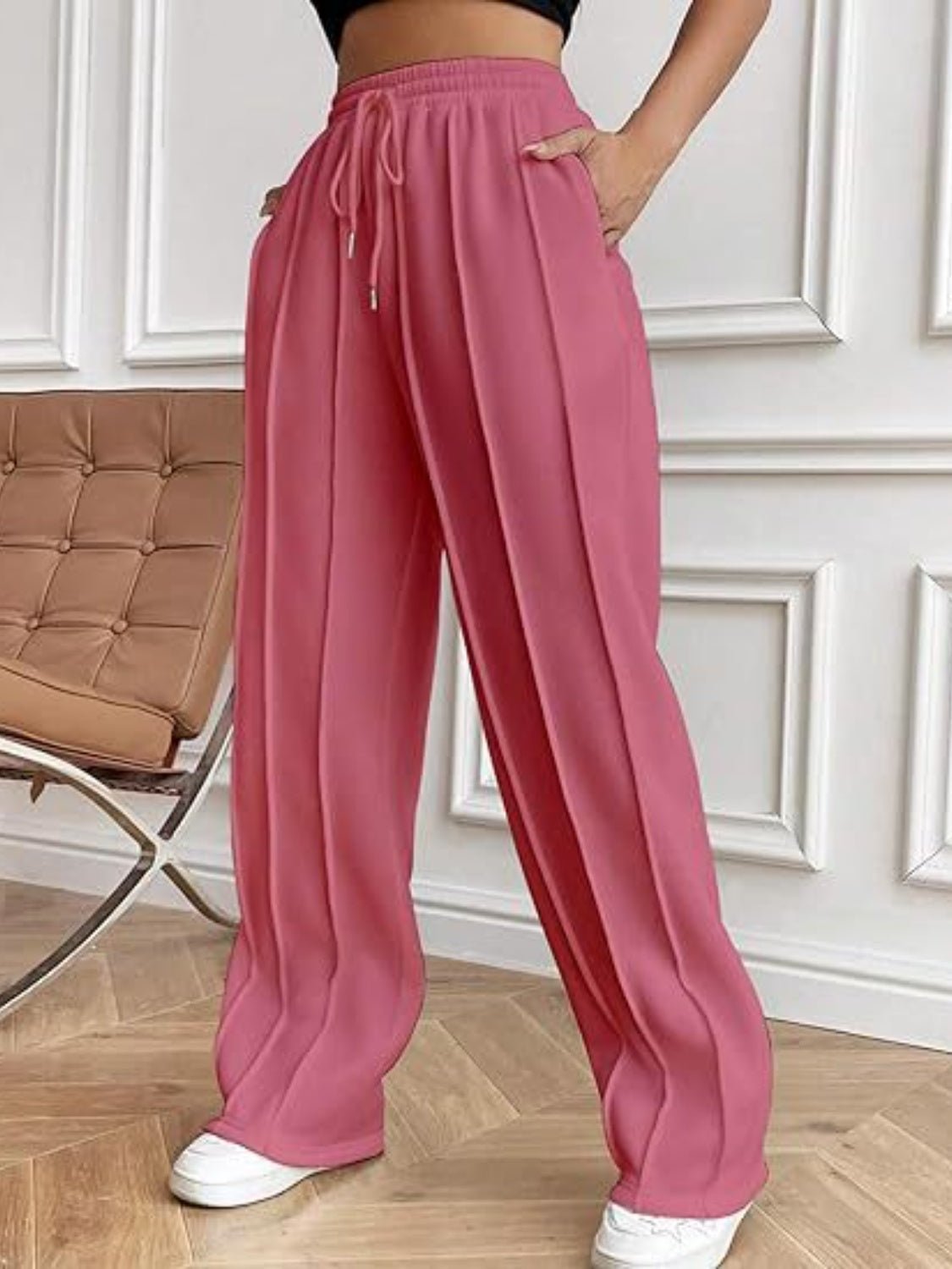 Drawstring Wide Leg Pants with Pockets - Flip Flop Dynasty