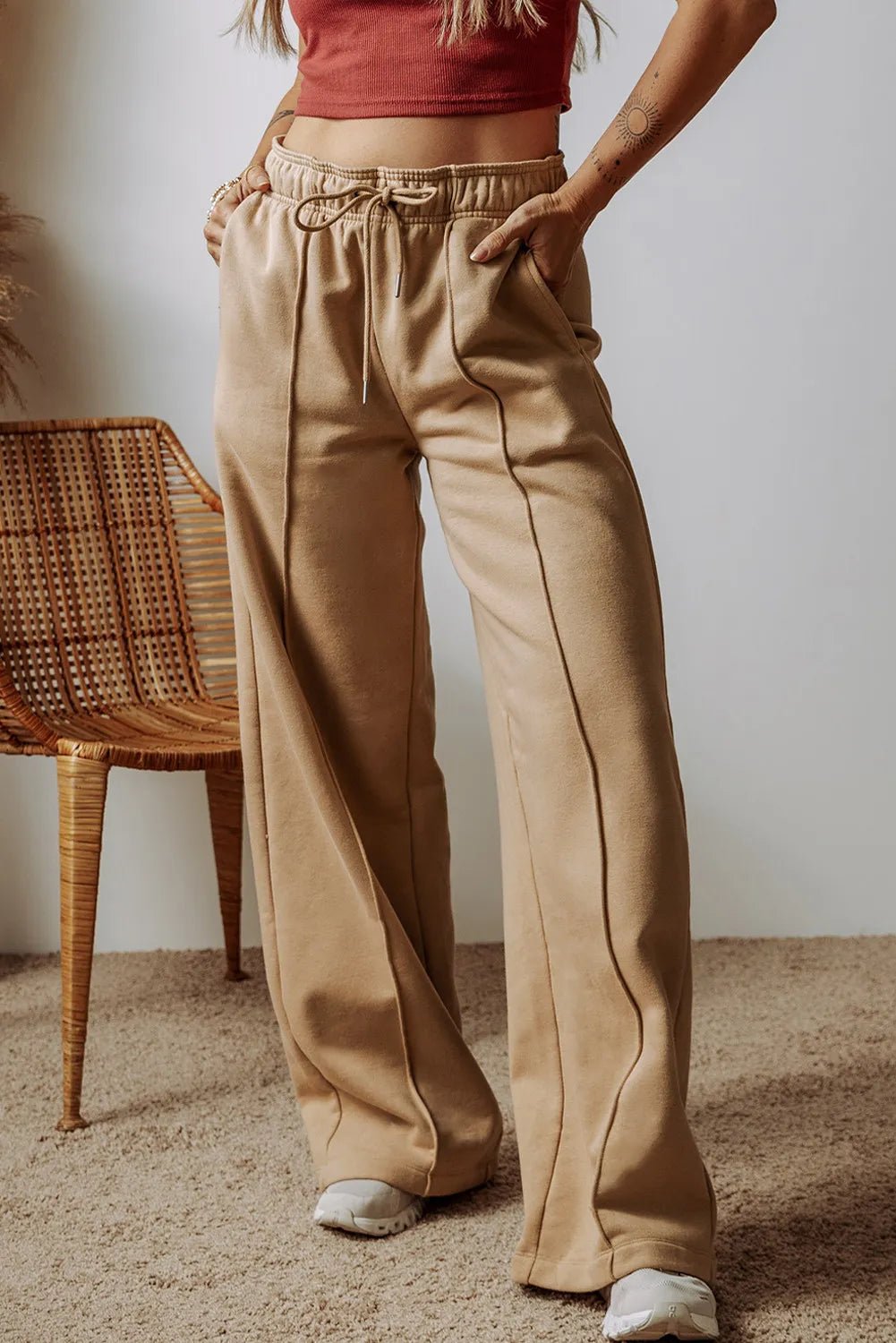 Drawstring Wide Leg Pants with Pockets - Flip Flop Dynasty