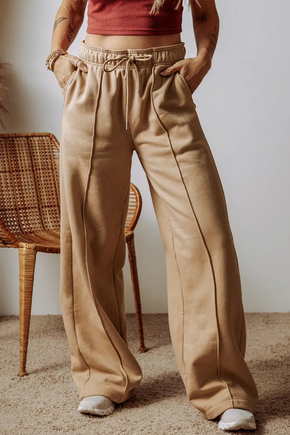 Drawstring Wide Leg Pants with Pockets - Flip Flop Dynasty