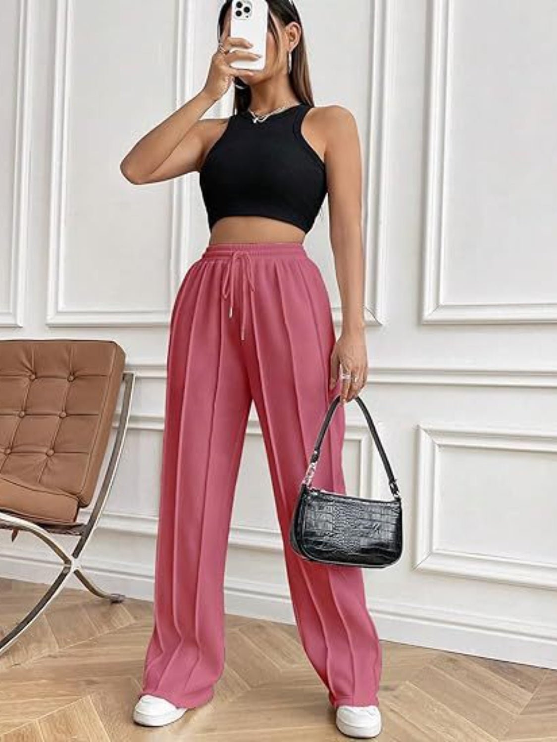 Drawstring Wide Leg Pants with Pockets - Flip Flop Dynasty