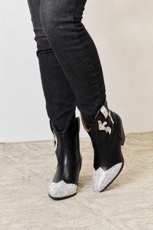 East Lion Corp Rhinestone Pointed Boots - Flip Flop Dynasty