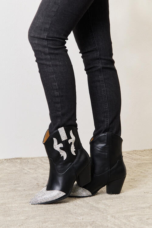 East Lion Corp Rhinestone Pointed Boots - Flip Flop Dynasty
