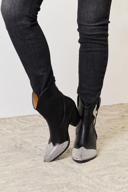 East Lion Corp Rhinestone Pointed Boots - Flip Flop Dynasty