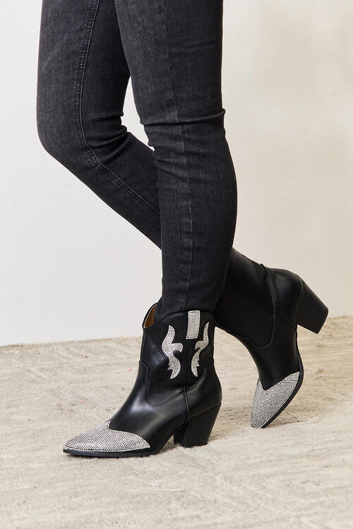 East Lion Corp Rhinestone Pointed Boots - Flip Flop Dynasty