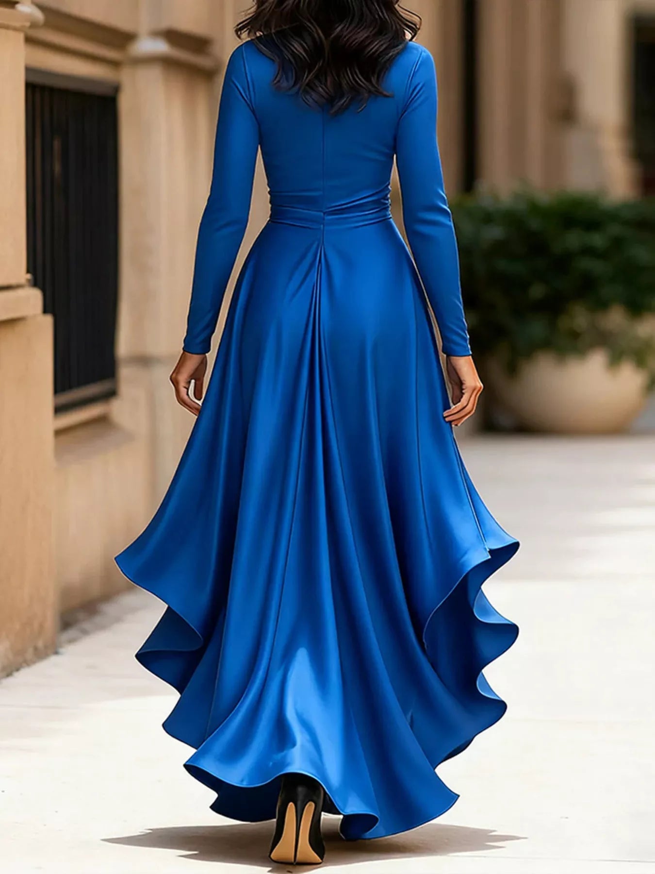 Elegant Wrap Dress with Ruffled Hem - Flip Flop Dynasty