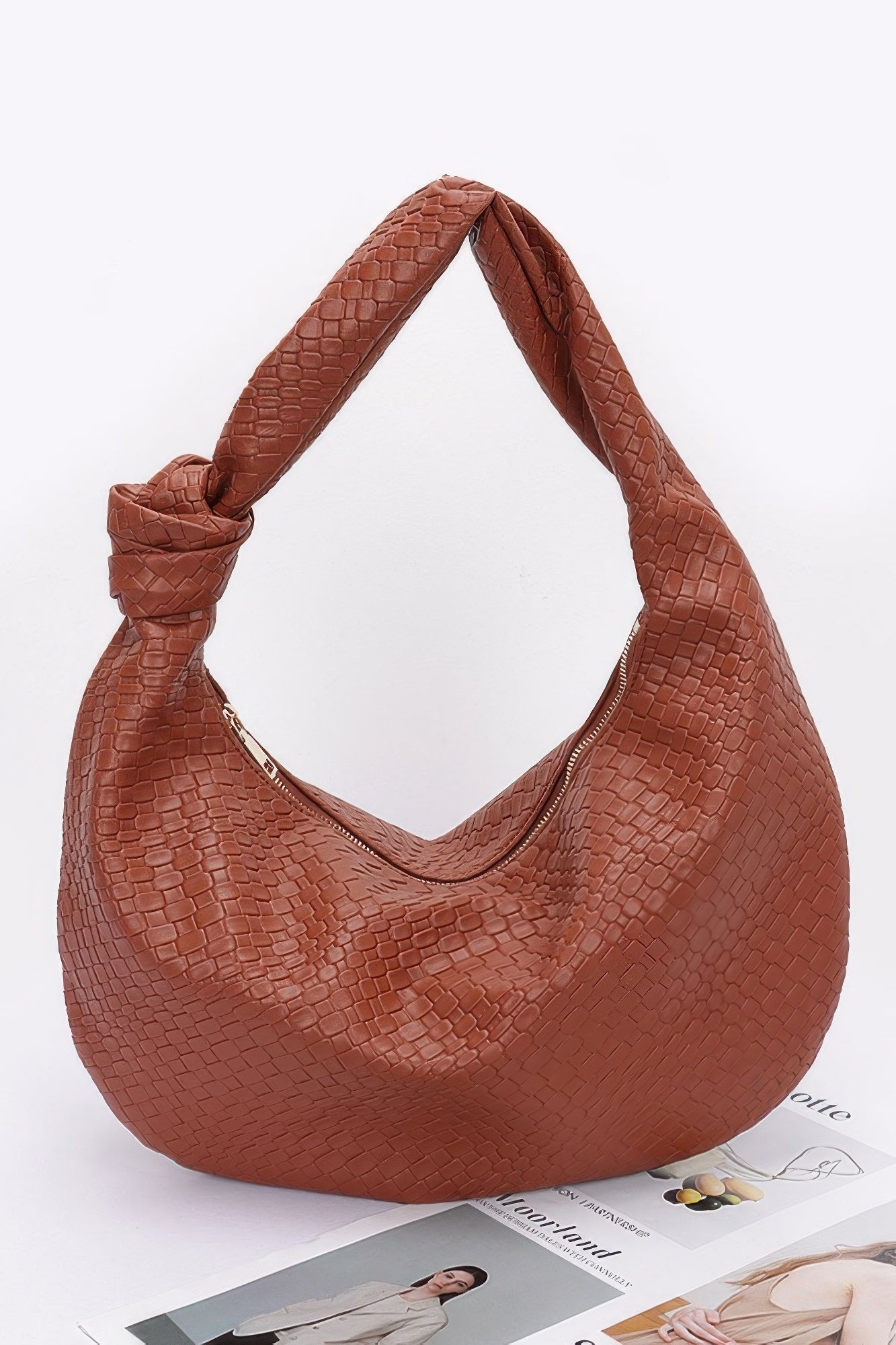 Embossed Faux Leather Big Hobo Bag - Flip Flop Dynasty