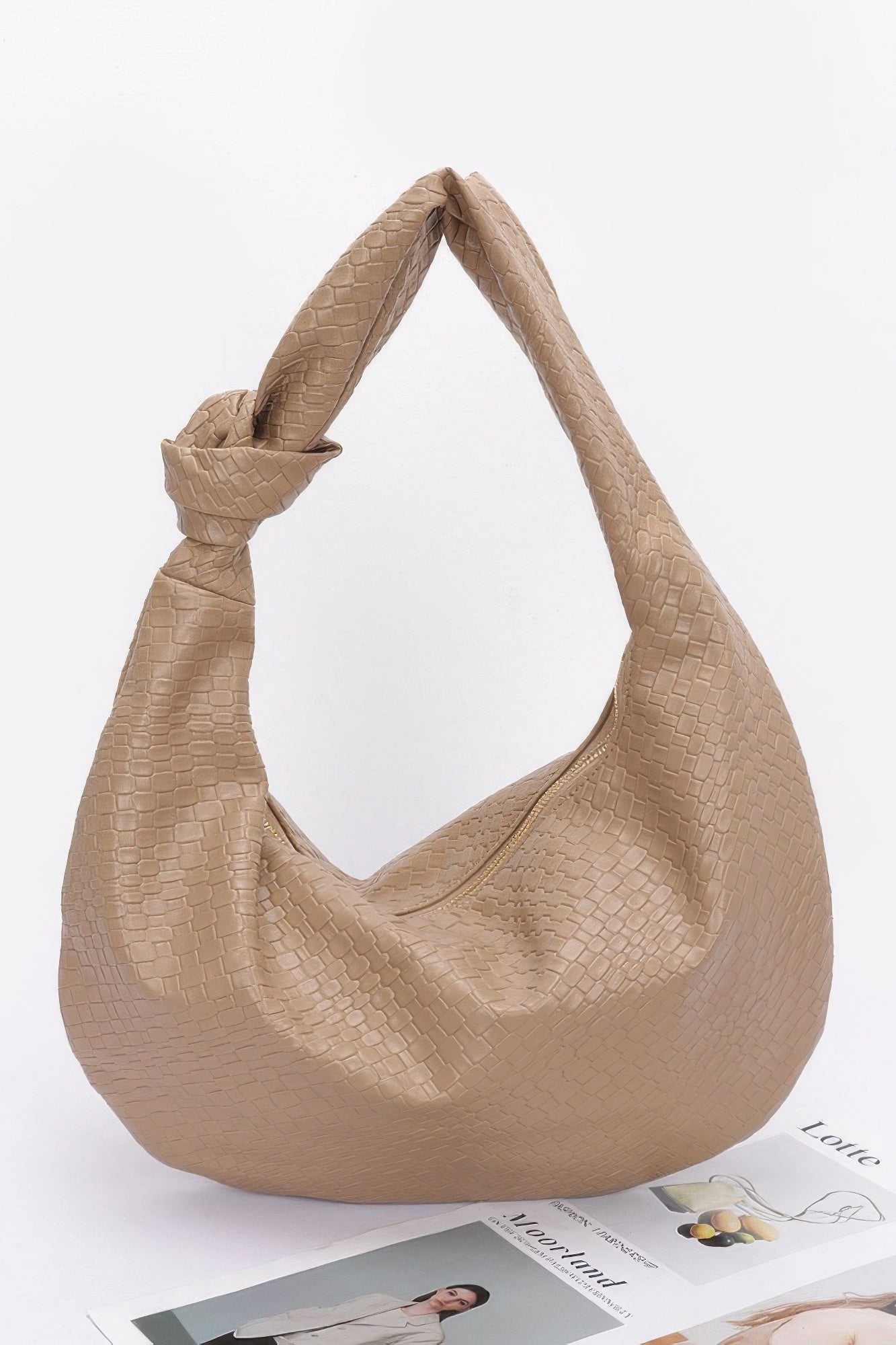 Embossed Faux Leather Big Hobo Bag - Flip Flop Dynasty