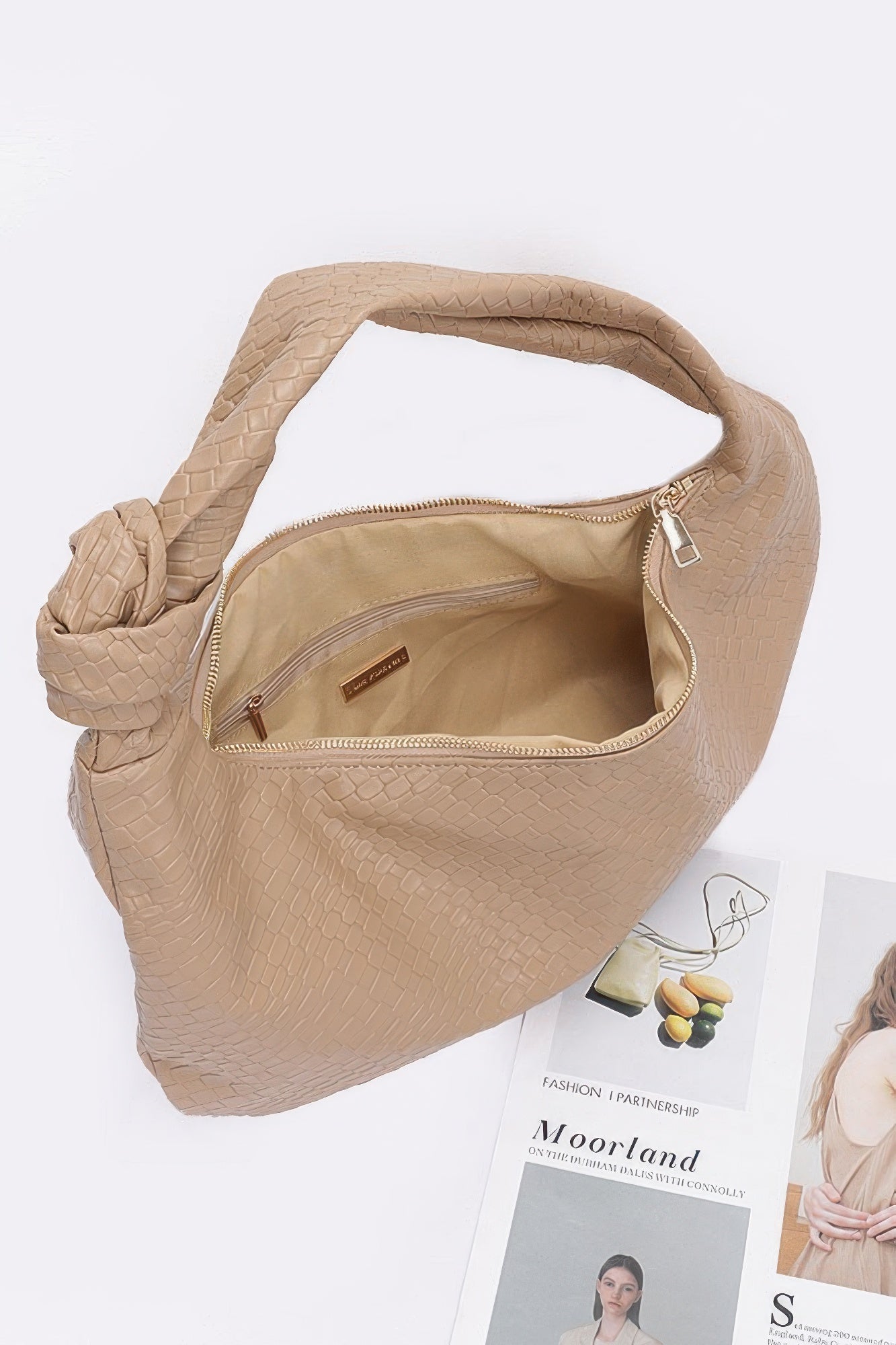 Embossed Faux Leather Big Hobo Bag - Flip Flop Dynasty
