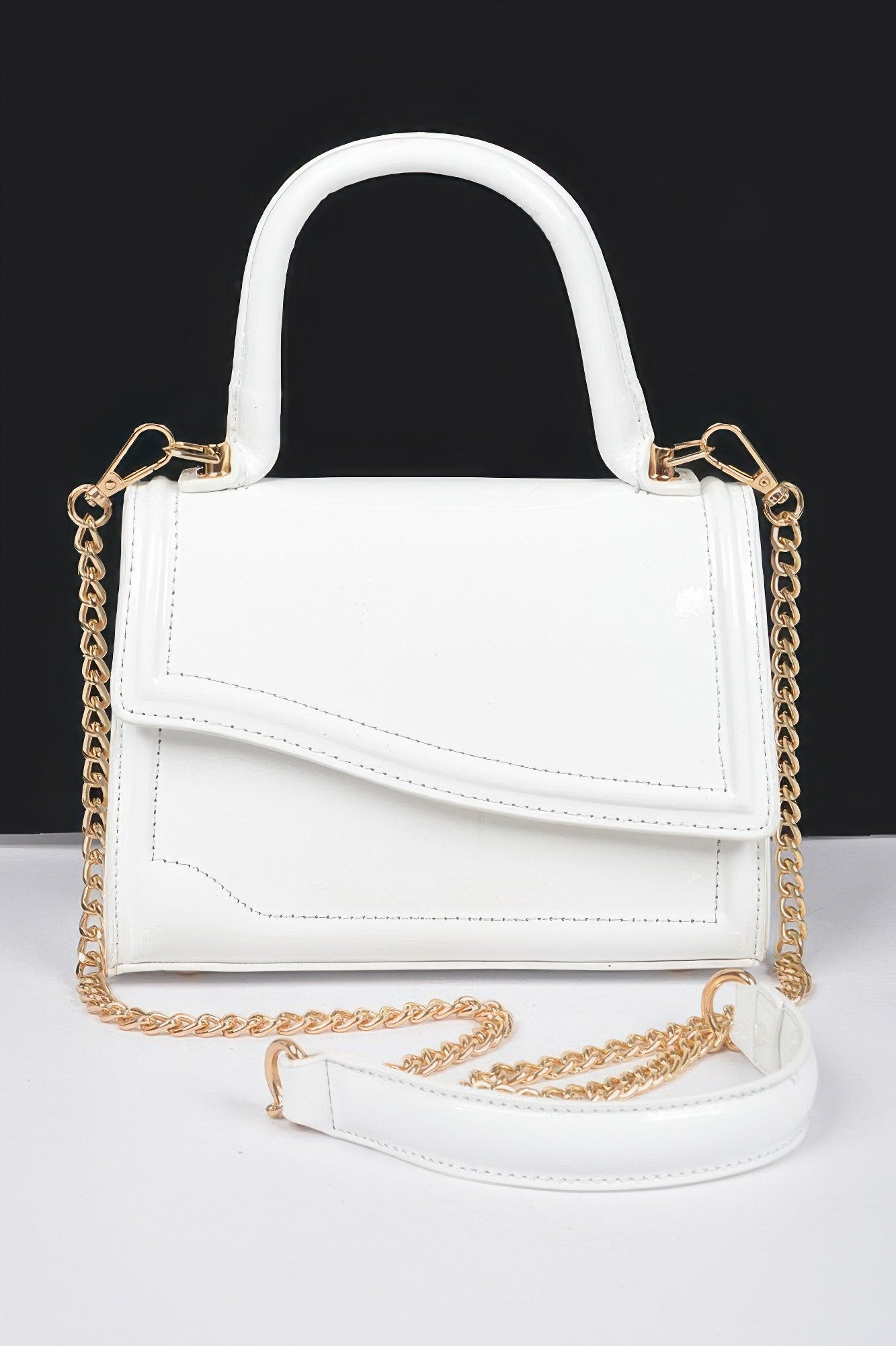 Enamel Faux Leather Top Handle Bag - Flip Flop Dynasty