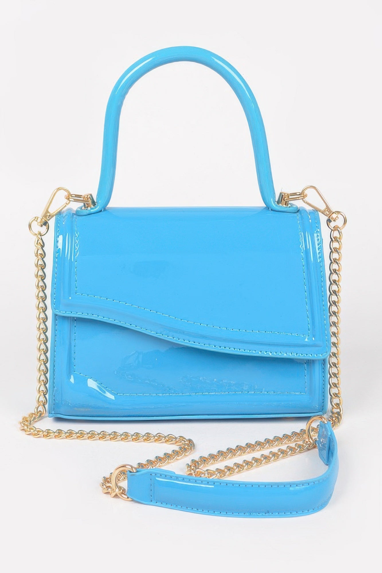 Enamel Faux Leather Top Handle Bag - Flip Flop Dynasty