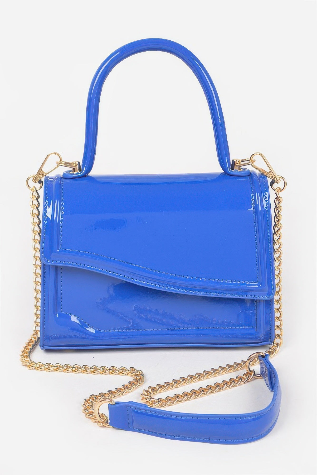 Enamel Faux Leather Top Handle Bag - Flip Flop Dynasty