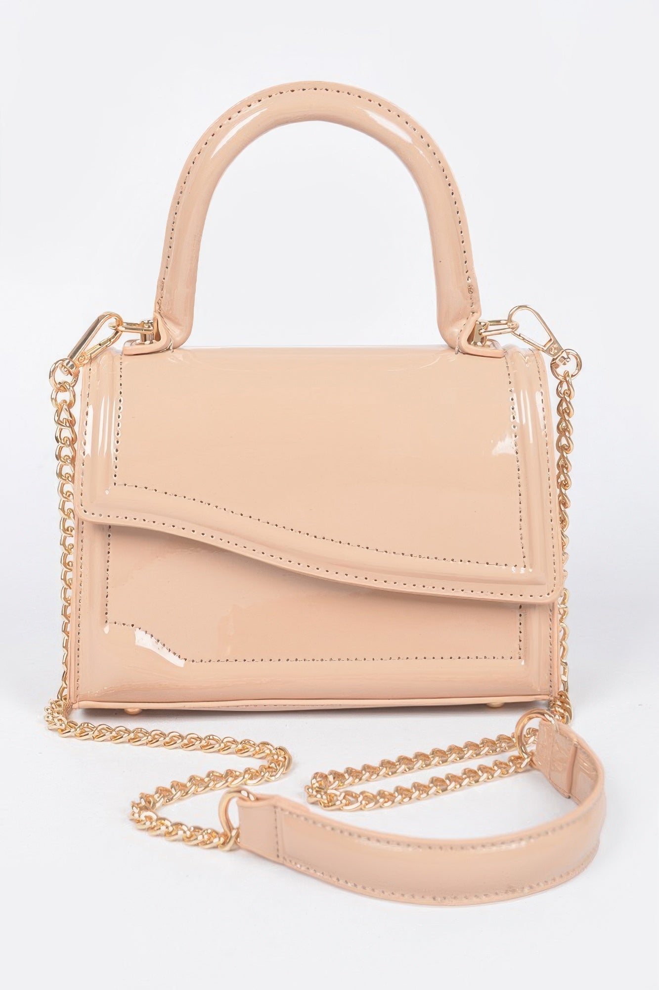Enamel Faux Leather Top Handle Bag - Flip Flop Dynasty