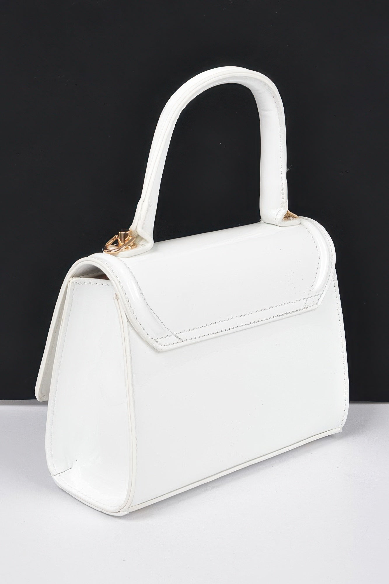 Enamel Faux Leather Top Handle Bag - Flip Flop Dynasty