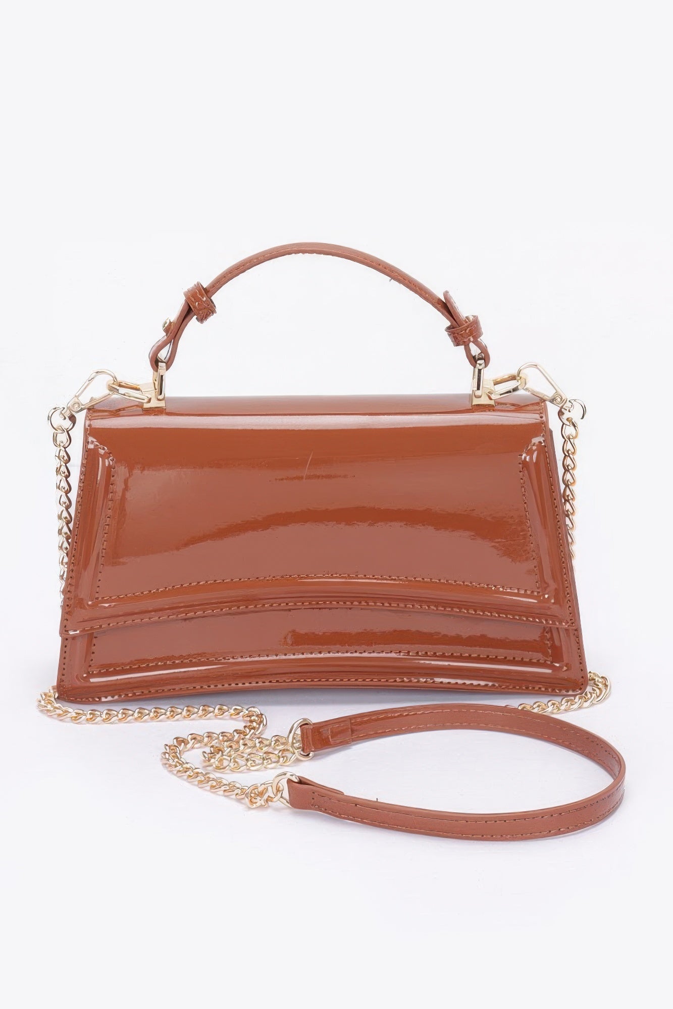 Enamel Top Handle Flap Bag - Flip Flop Dynasty
