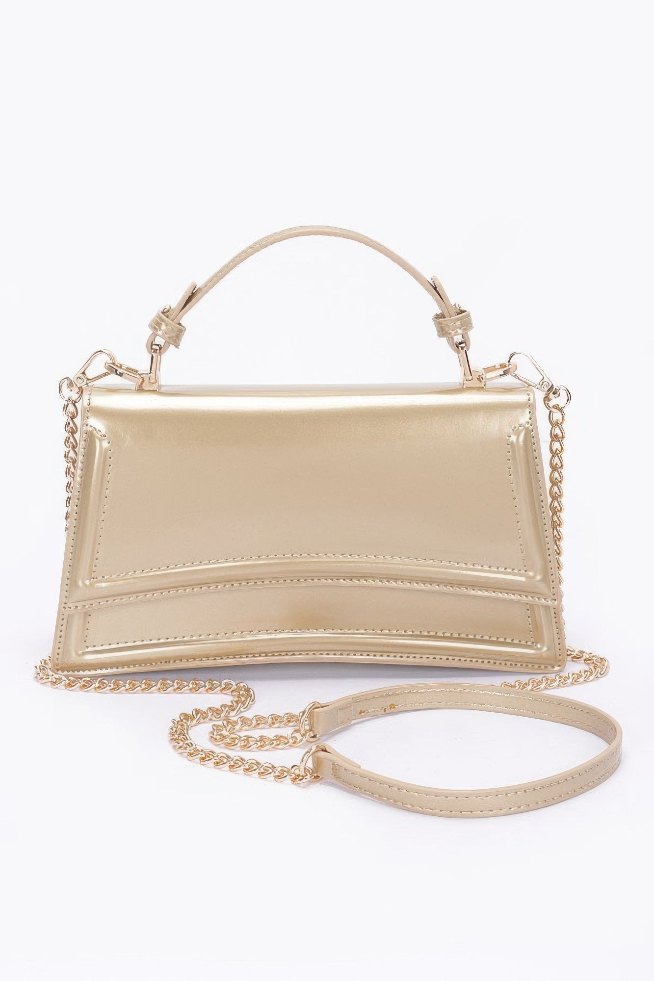 Enamel Top Handle Flap Bag - Flip Flop Dynasty