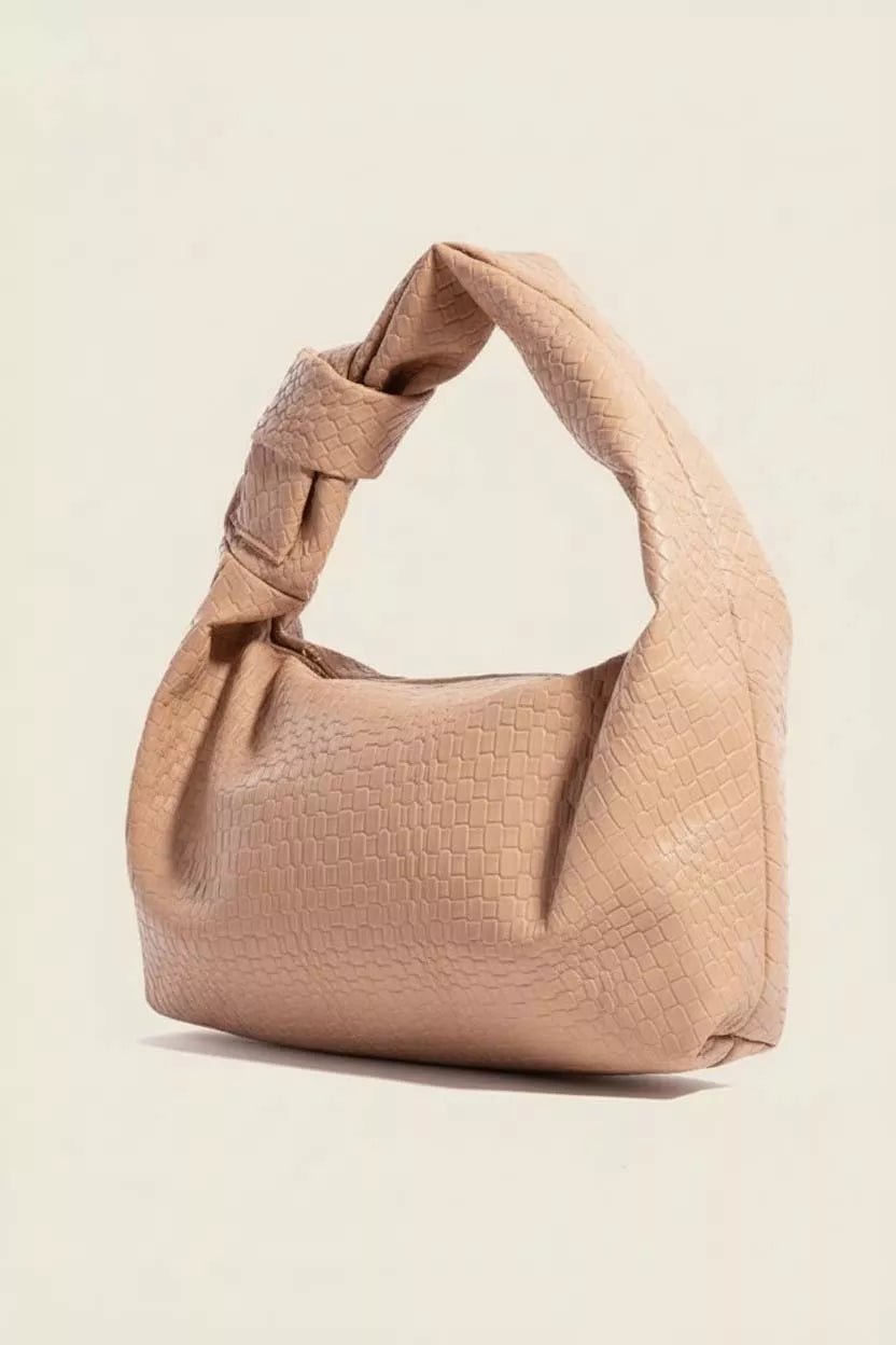 Fame Braided Pattern Knotted Handle Hand Bag - Flip Flop Dynasty