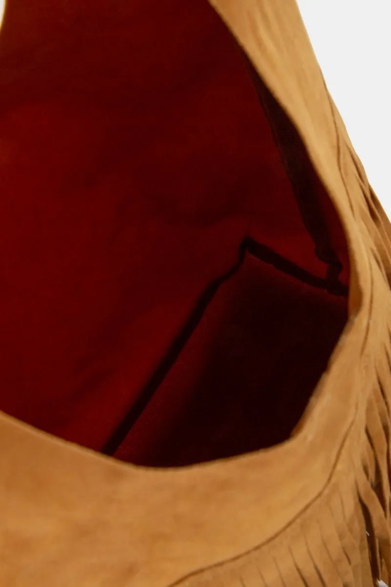 Fame Layered Fringe Detail Suede Hobo Bag - Flip Flop Dynasty