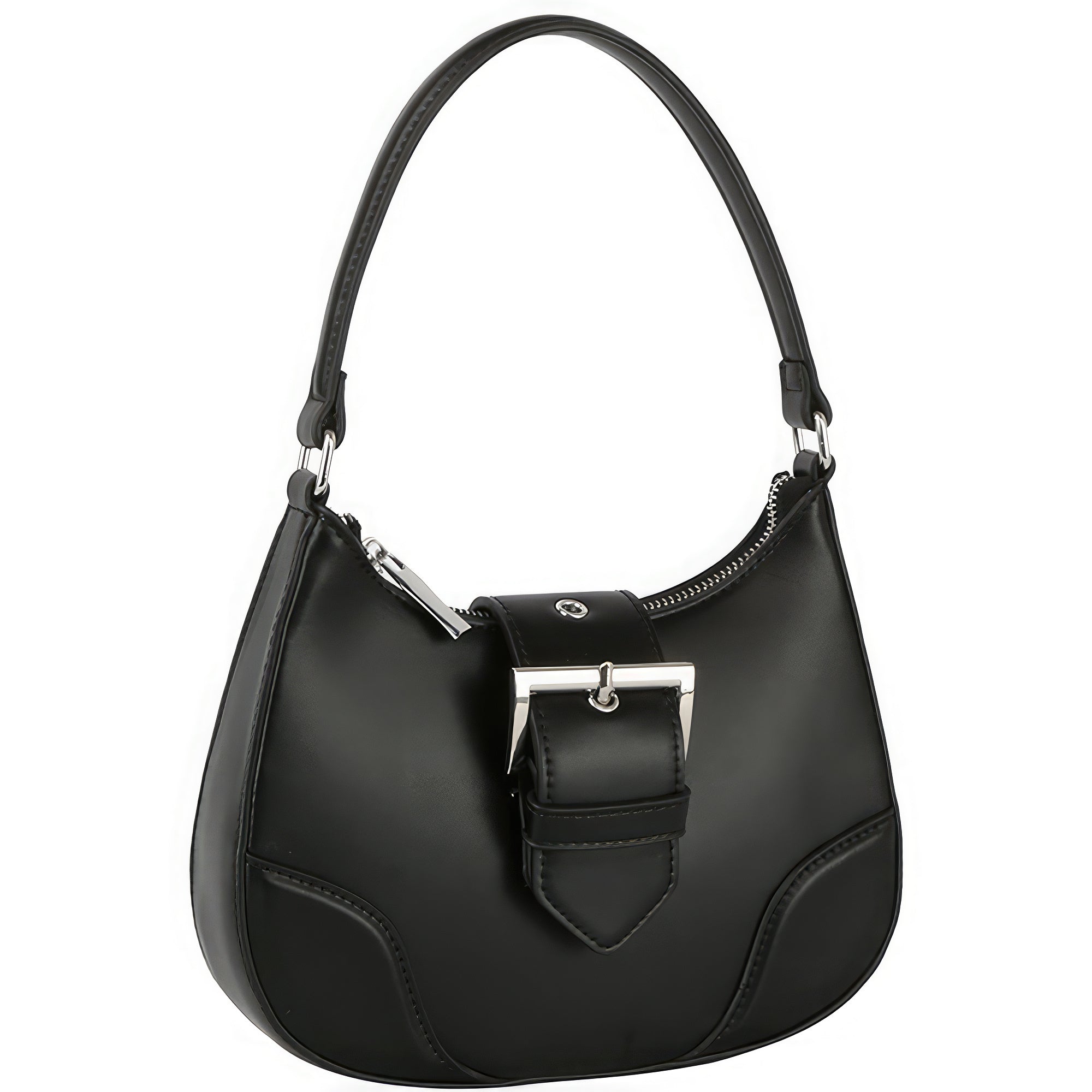 Fashion Buckle Curve Handle Shoulder Bag - Flip Flop Dynasty